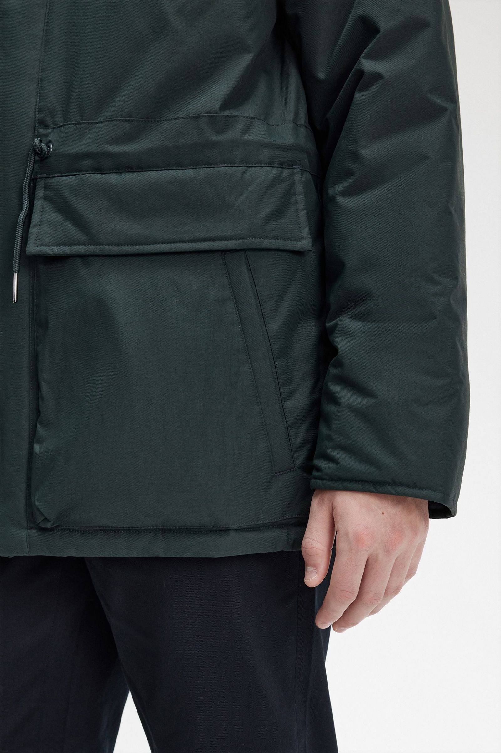 Padded Zip Through Jacket Night Green 7038273