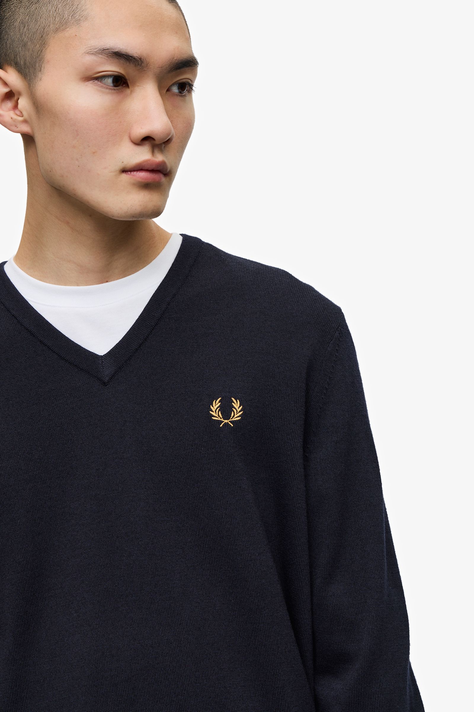 Classic V-Neck Jumper Navy 7038306