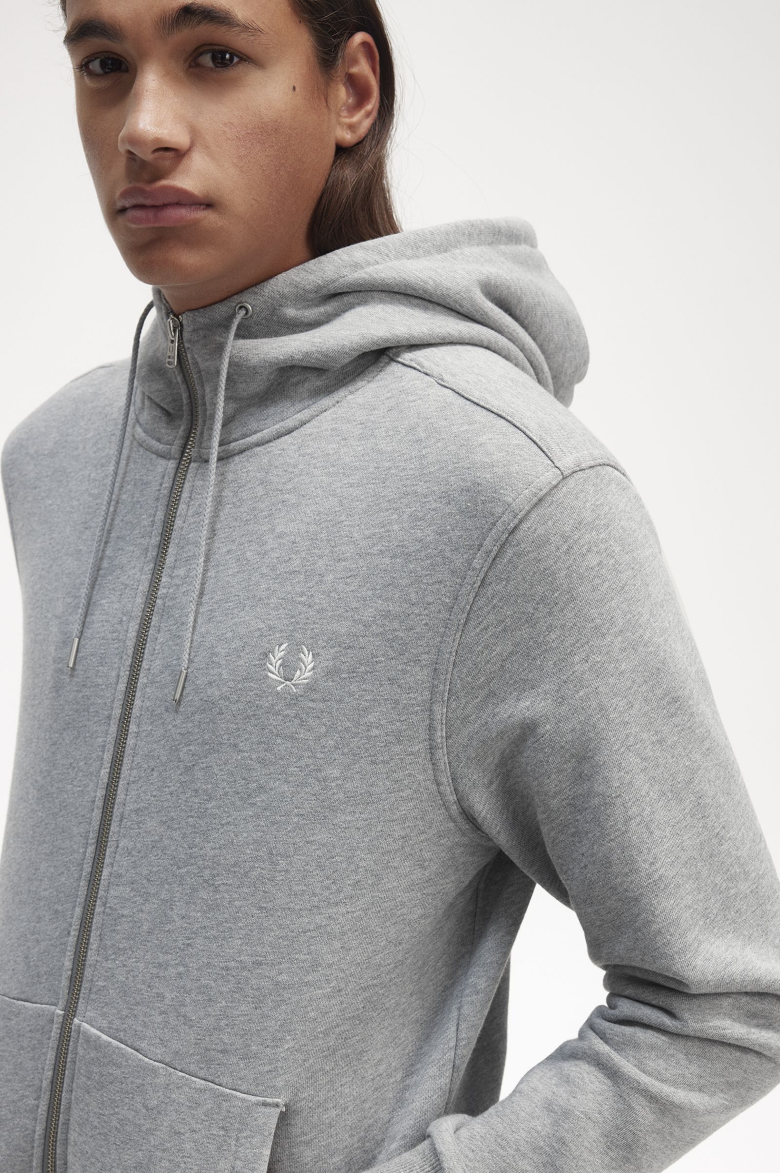Hooded Zip Through Sweatshirt Steel Marl 7038858