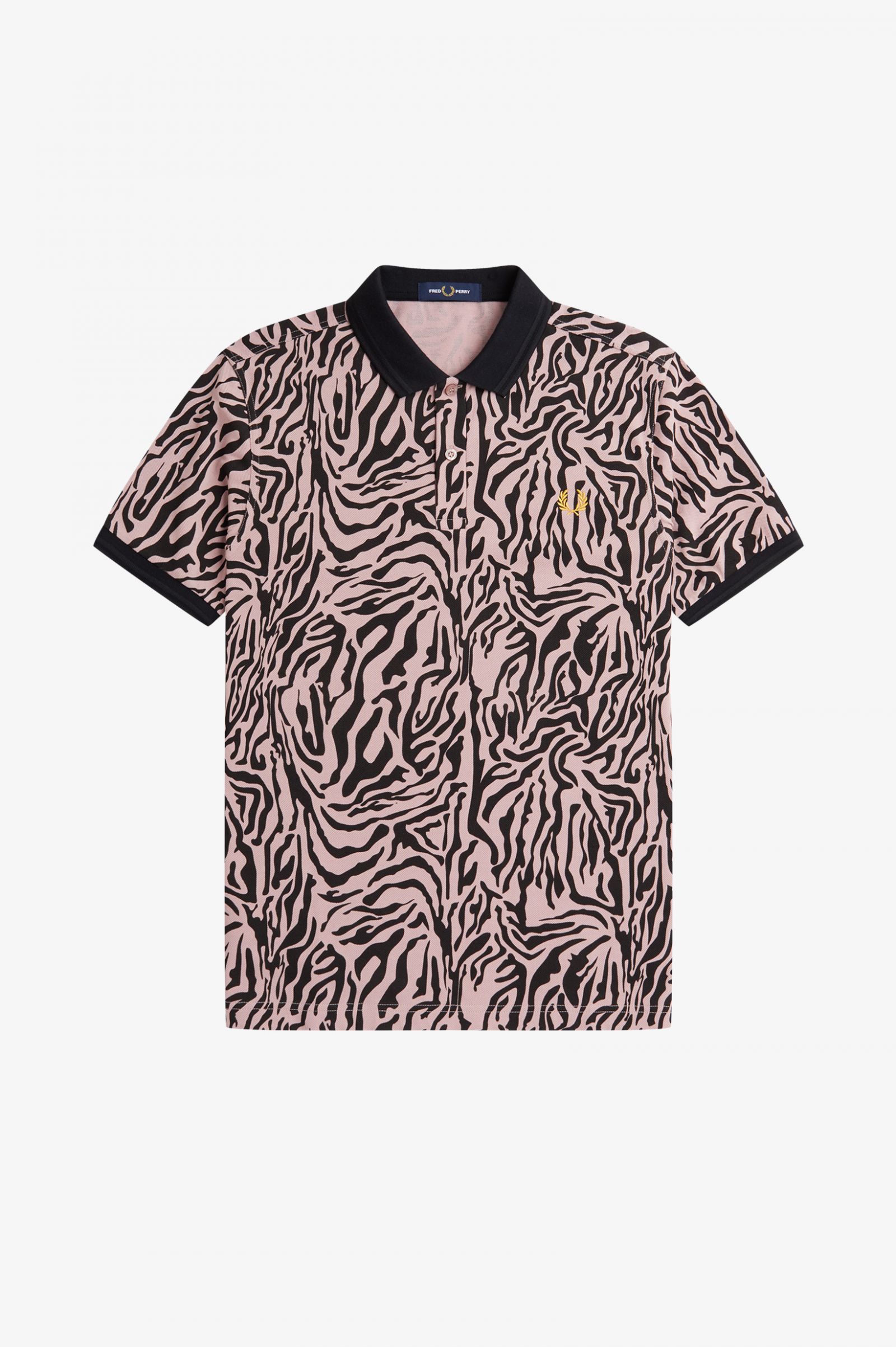 Zebra Print Fred Perry Shirt Dusty Rose Pink 7038603