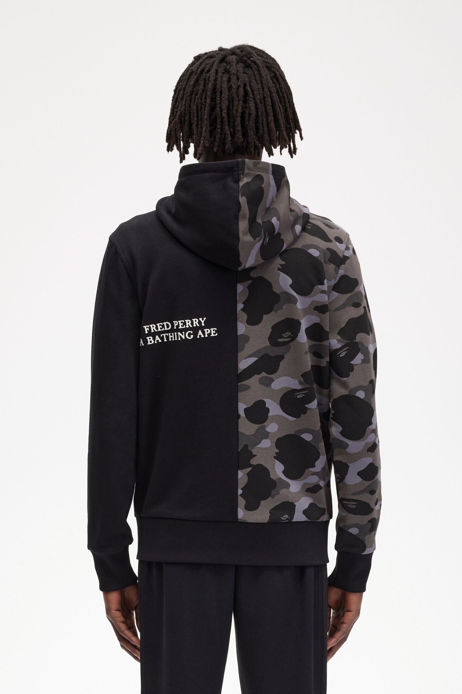A Bathing Ape?Contrast Zipped Hooded Sweatshirt Black 7038238
