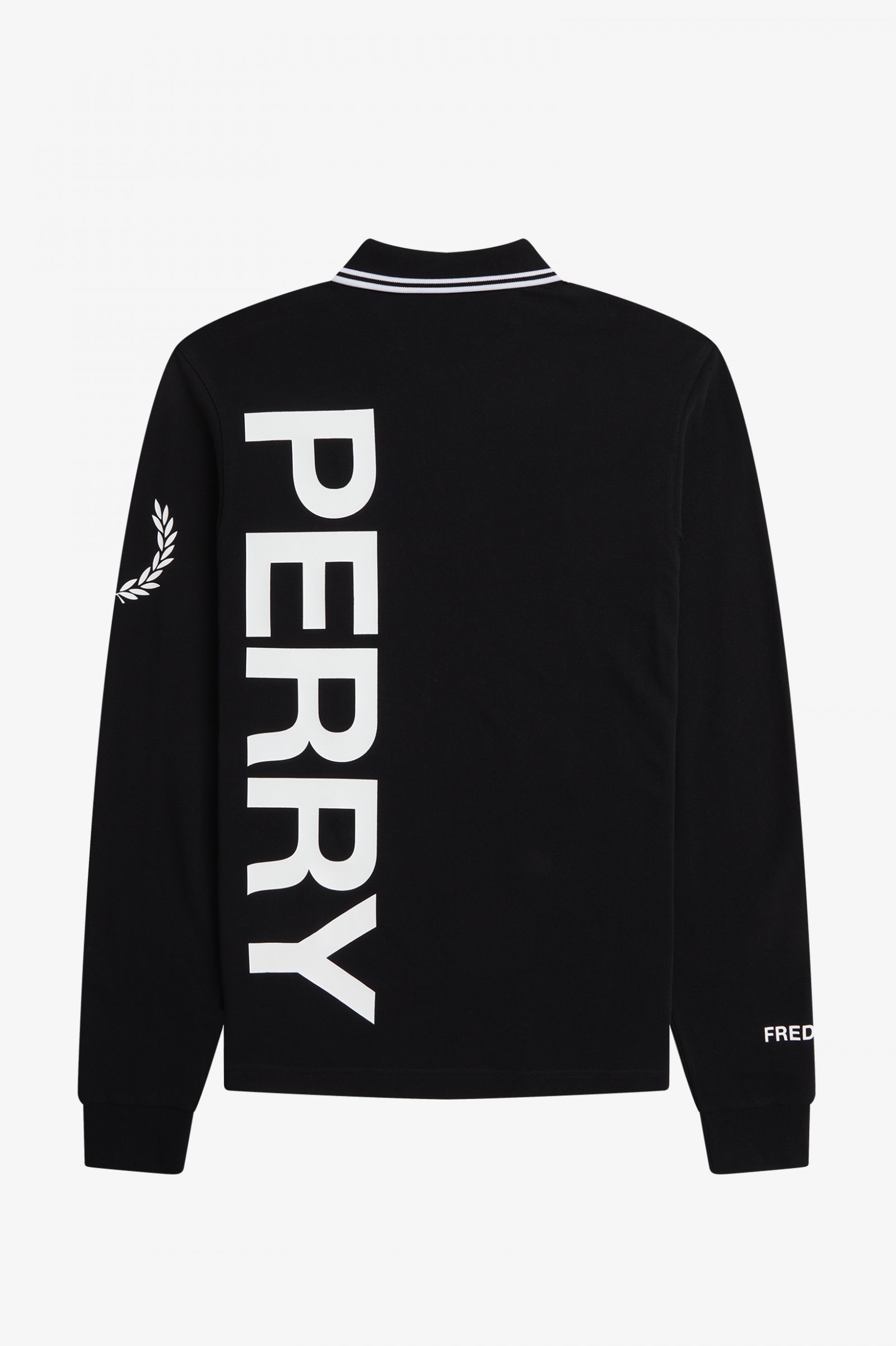 Bold Graphic Long Sleeve Fred Perry Shirt Black 7038573