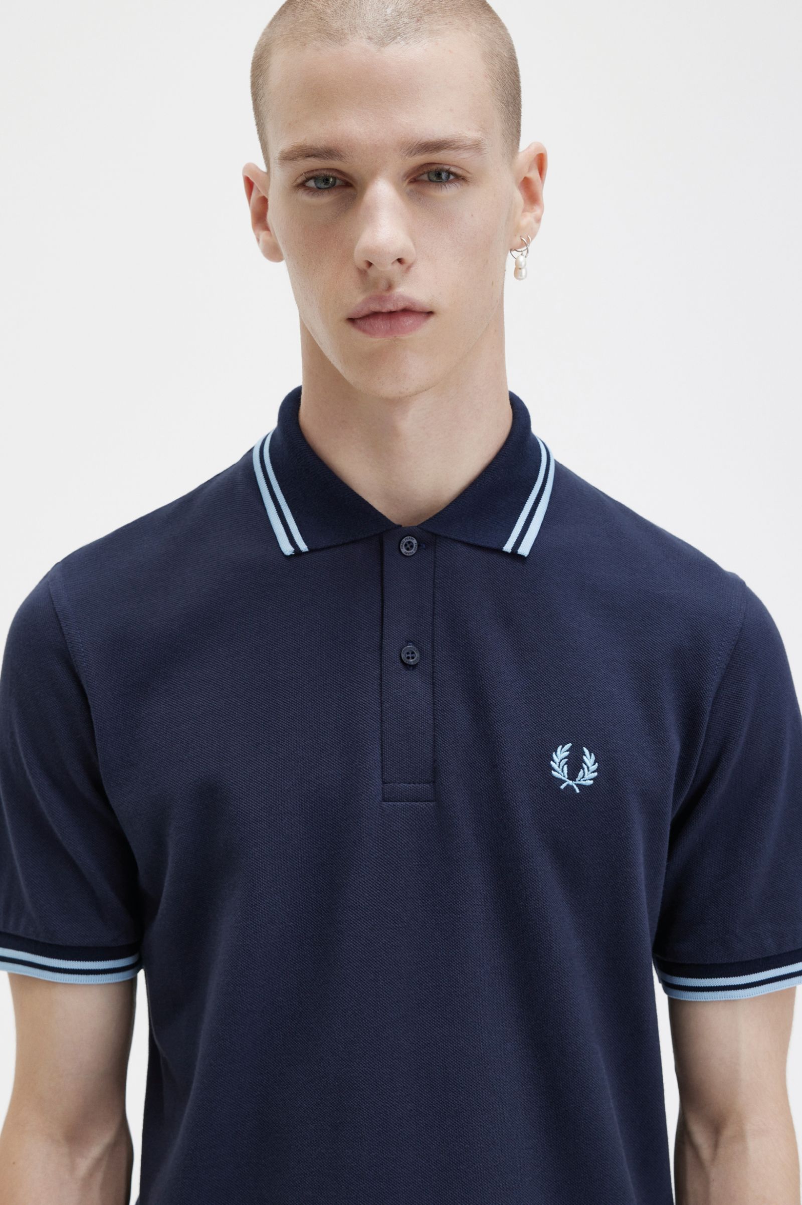 The Fred Perry ShirtM12 Navy / Ice / Ice 7038113