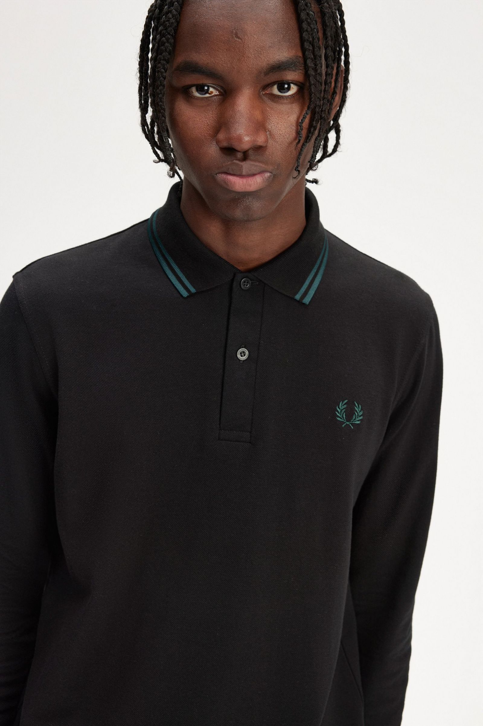 The Fred Perry ShirtM1212 Black / Petrol Blue / Petrol Blue 7038598