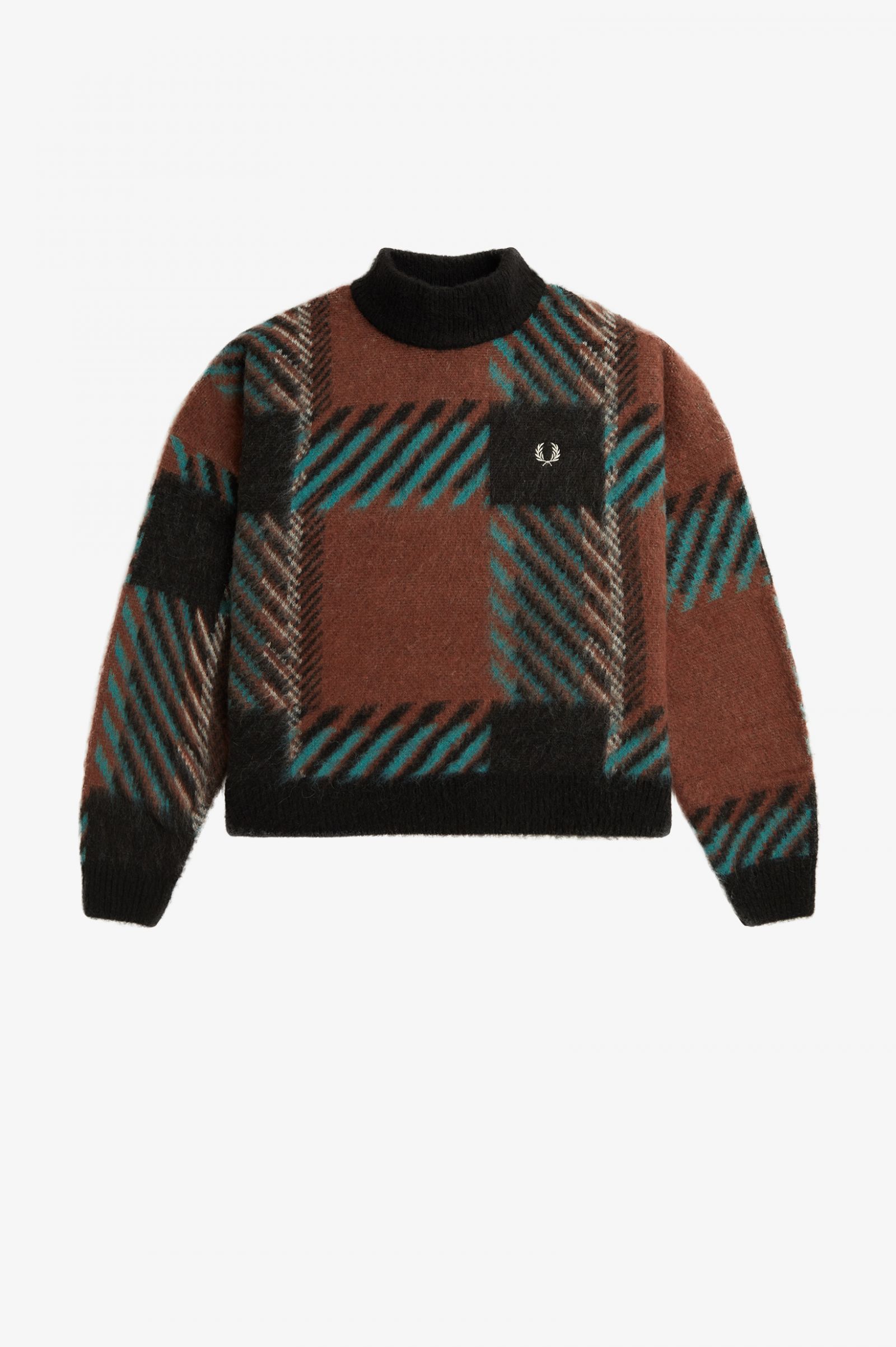 Glitch Tartan Jumper Whisky Brown 7039324
