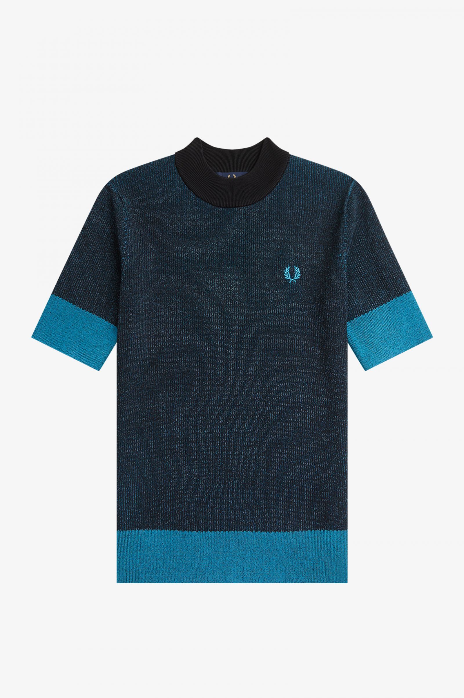 Contrast Rib Short Sleeve Jumper Black 7039315