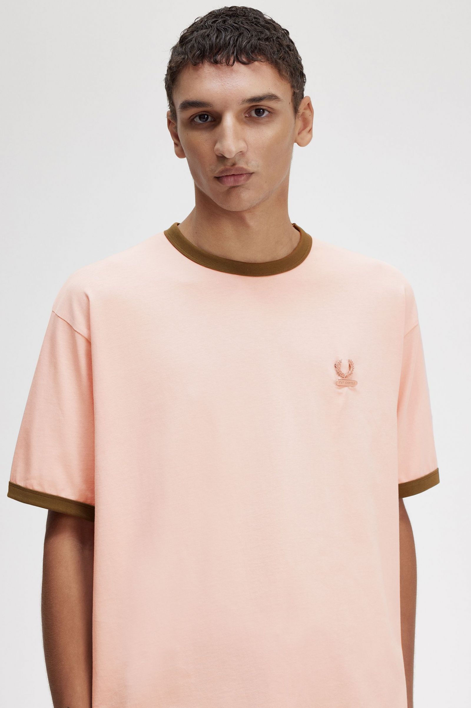 Raf SimonsContrast Trim Relaxed T-Shirt Light Misty Rose 7038622
