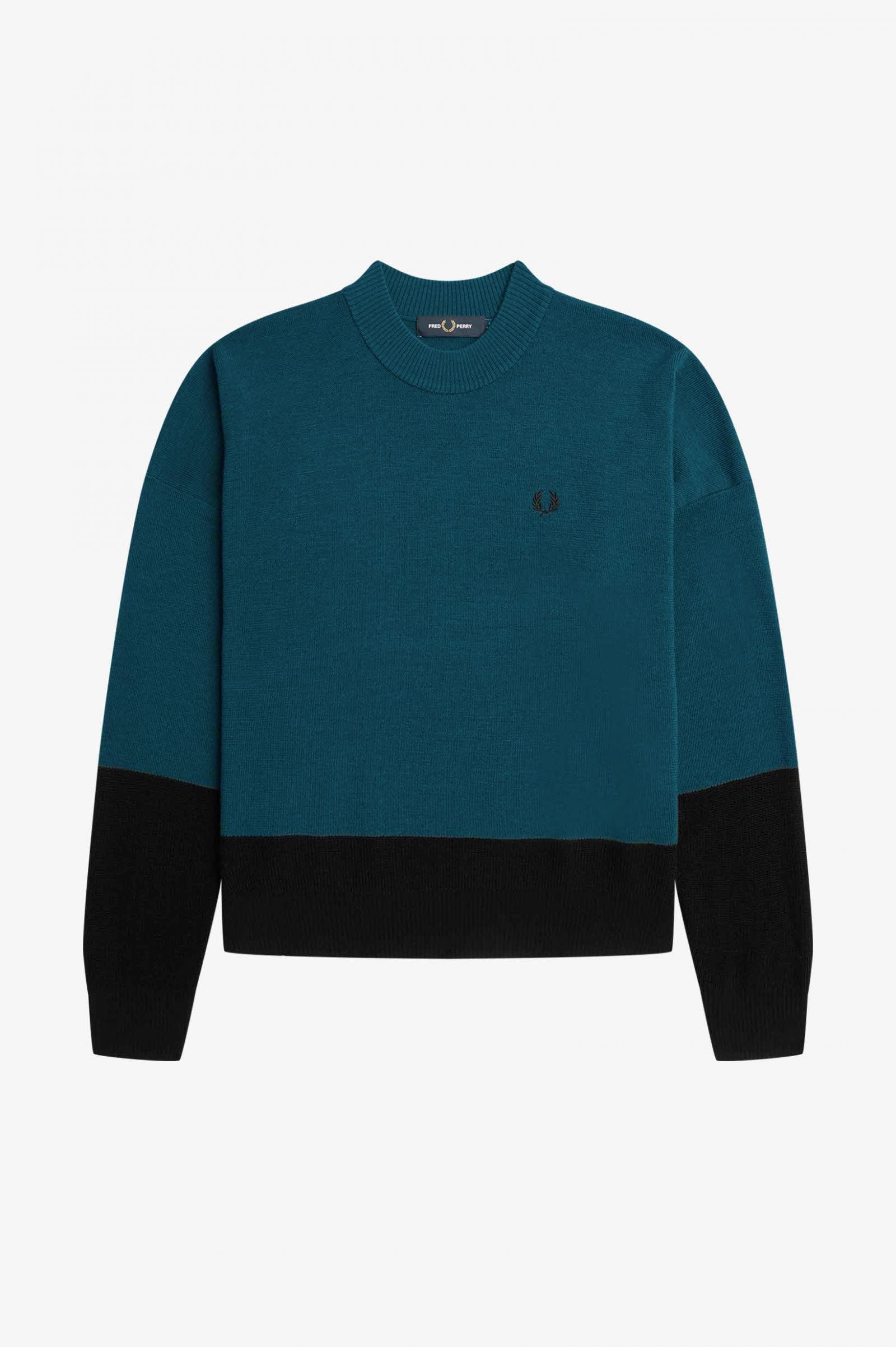 Colour Block Jumper Petrol Blue 7039313