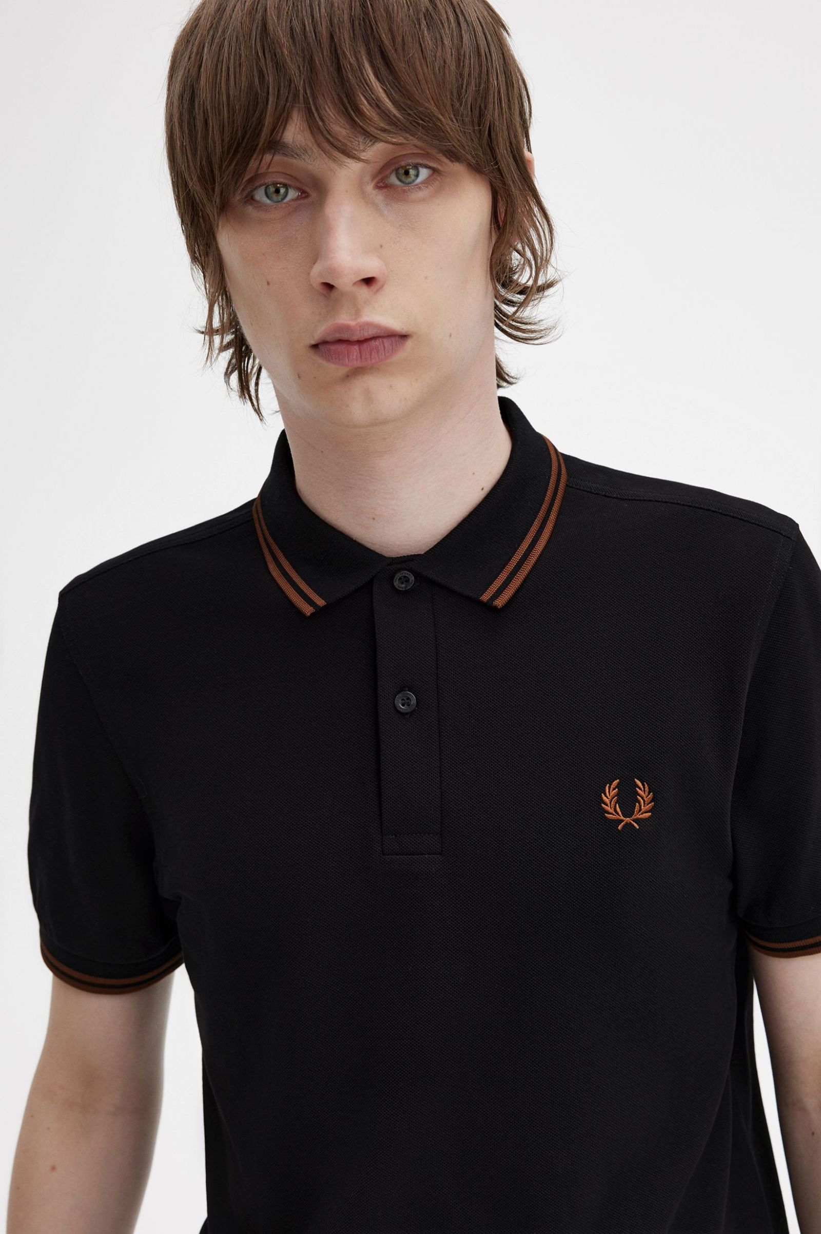 The Fred Perry ShirtM3600 Black / Whisky Brown / Whisky Brown 7038552