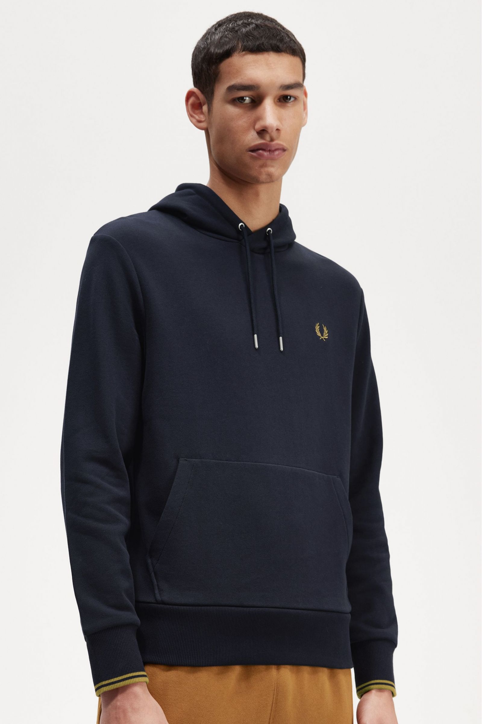 Tipped Hooded Sweatshirt Navy / Dark Caramel 7038844