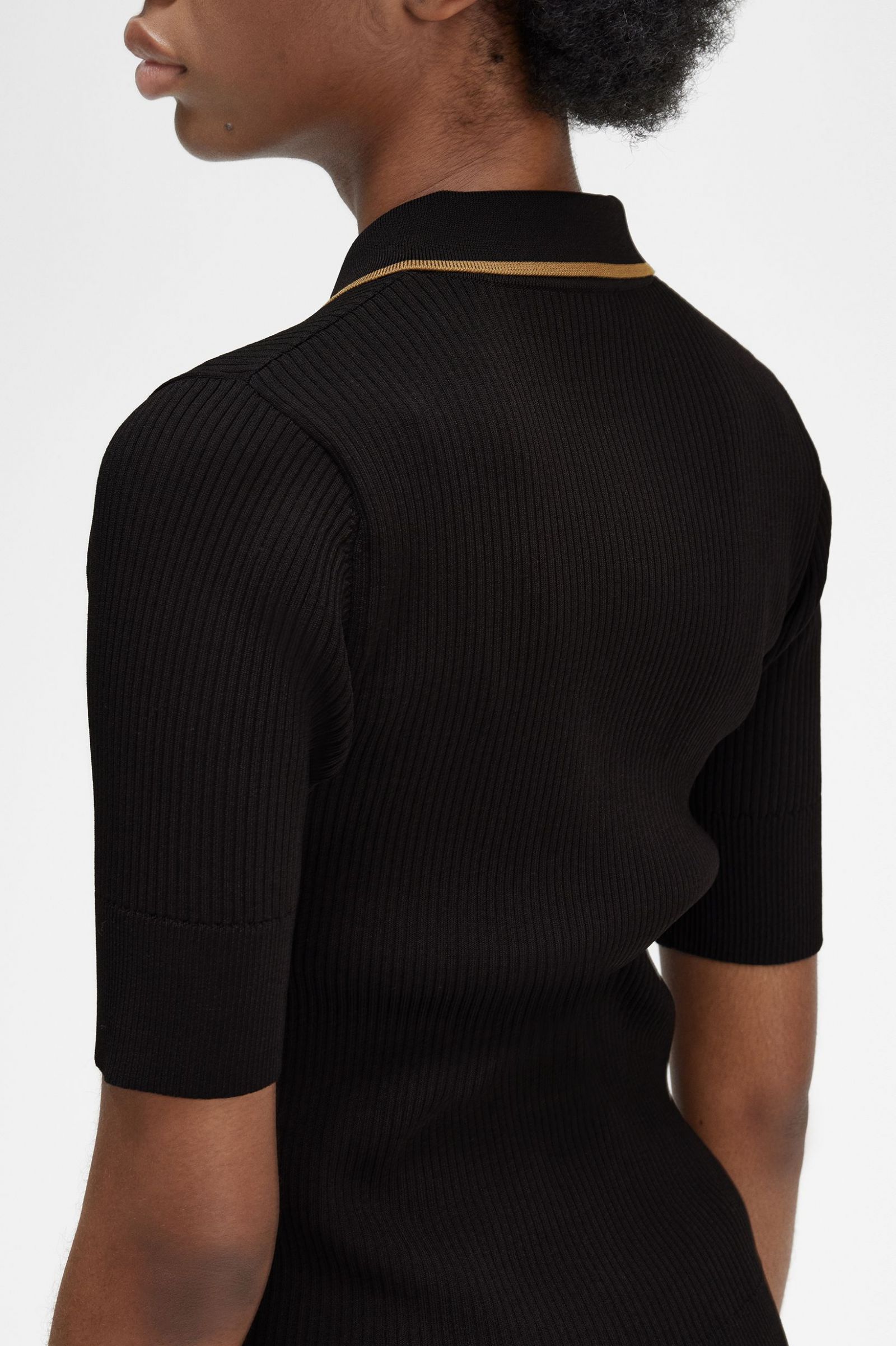 Ribbed Knitted Shirt Black 7039328