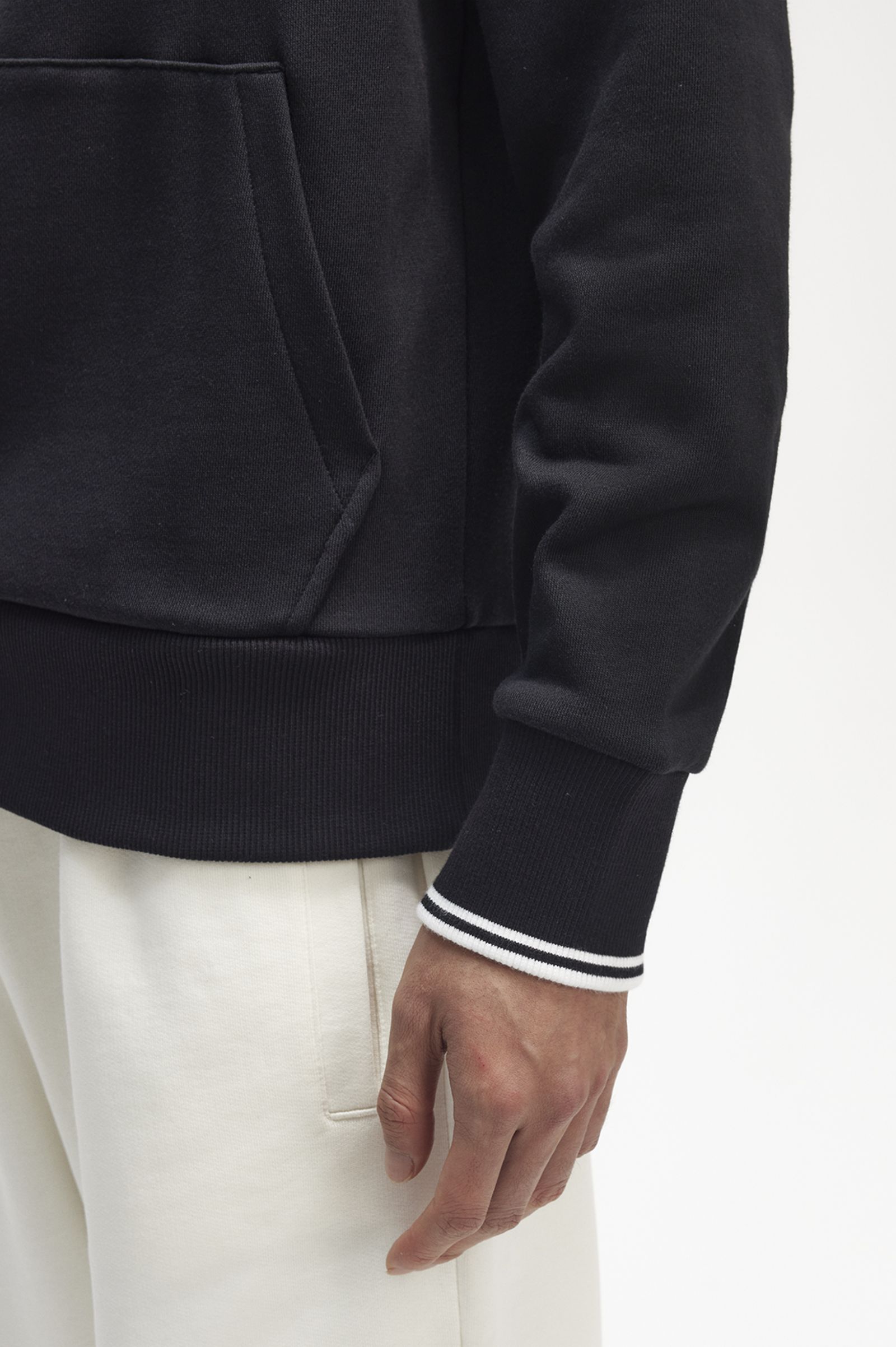 Tipped Hooded Sweatshirt Black 7038870