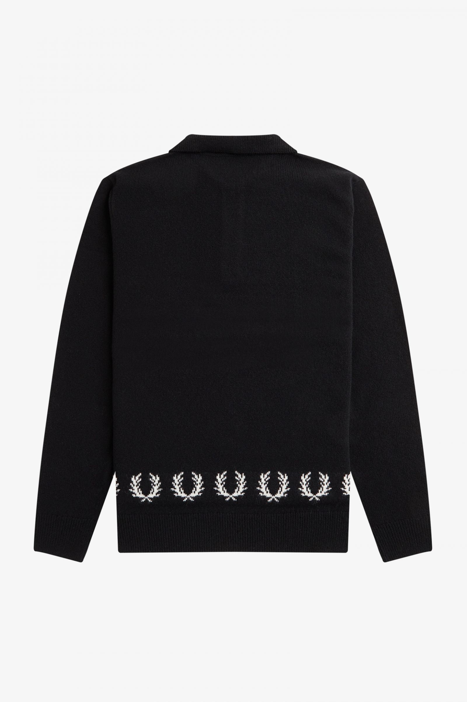 Laurel Wreath Trim Knitted Shirt Black 7038328