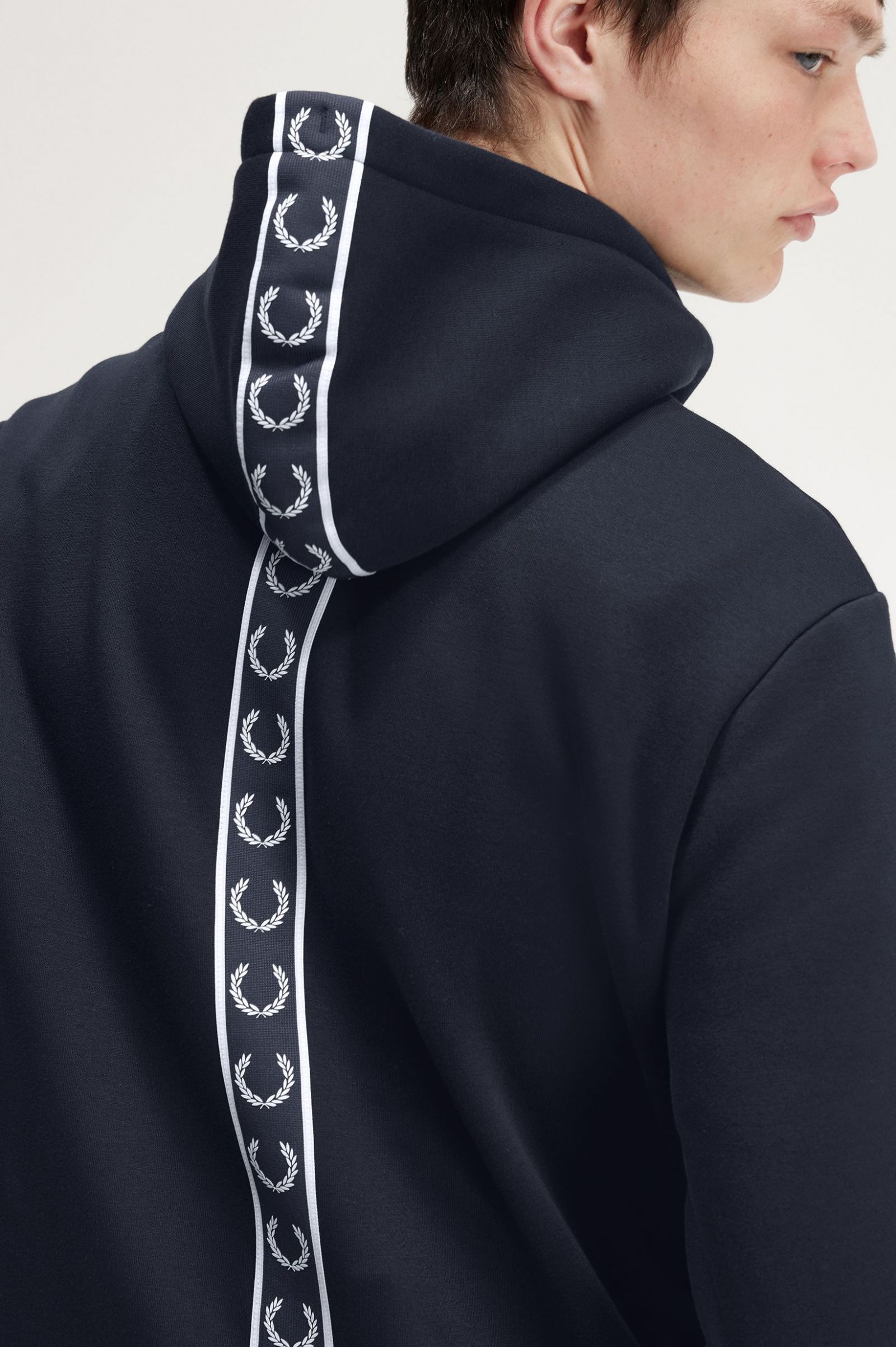 Tape Detail Hooded Sweatshirt Black 7038888