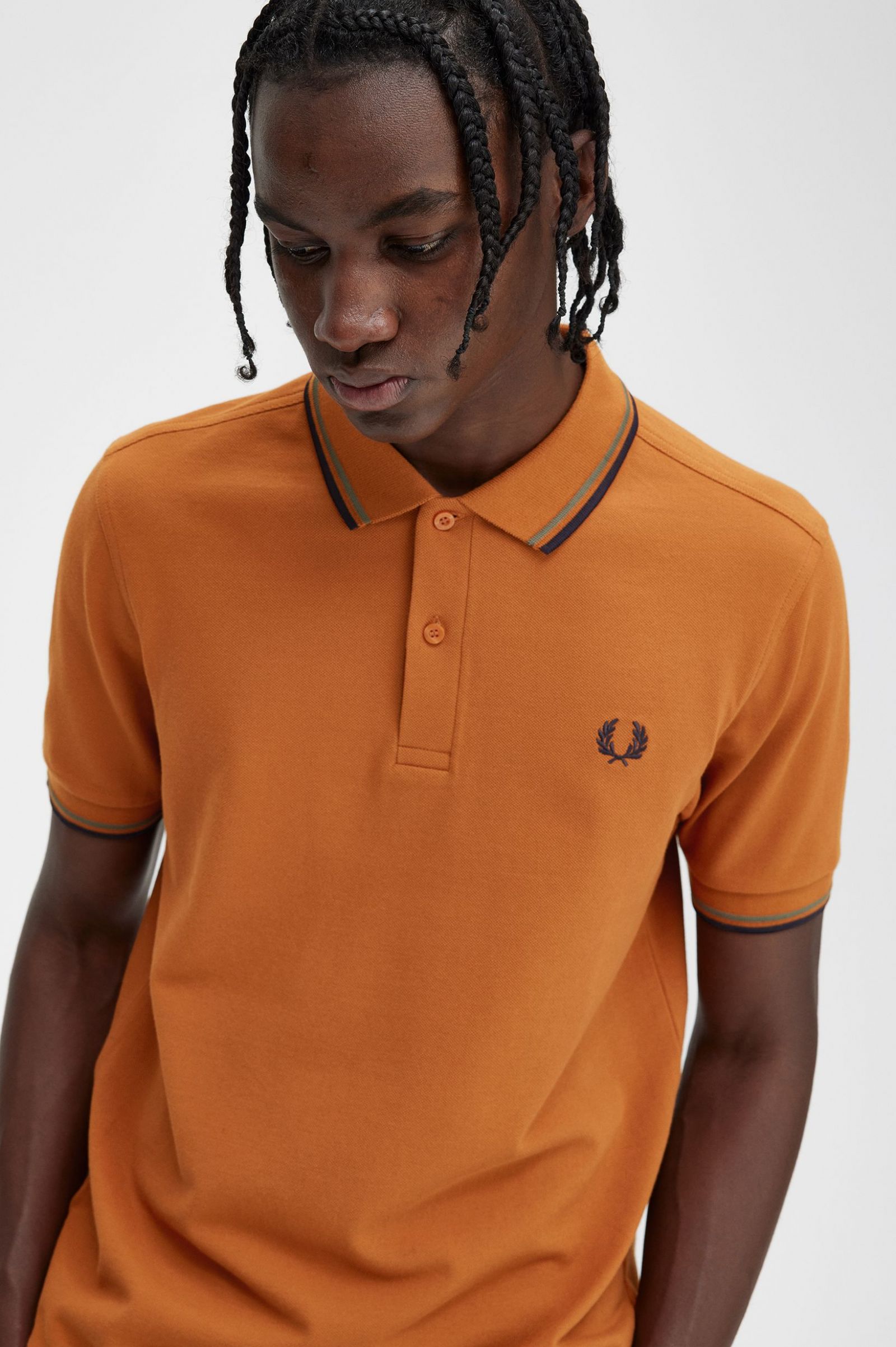 The Fred Perry ShirtM3600 Nut Flake / Field Green / Navy 7038575