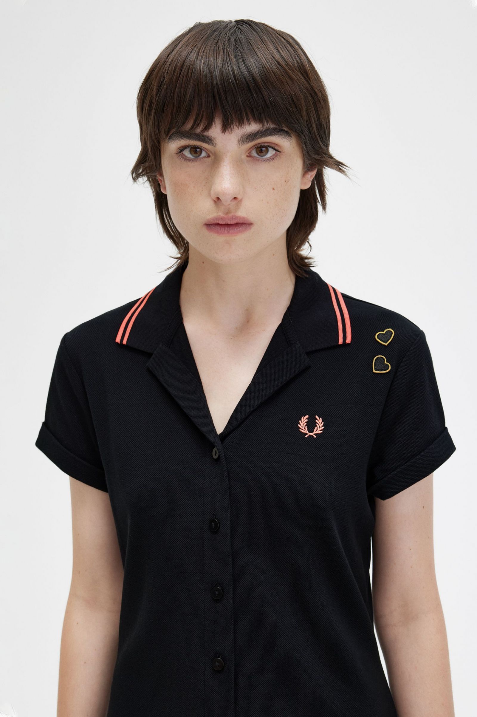 Amy Winehouse FoundationButton-Through Piqué Shirt Dress Black 7039310