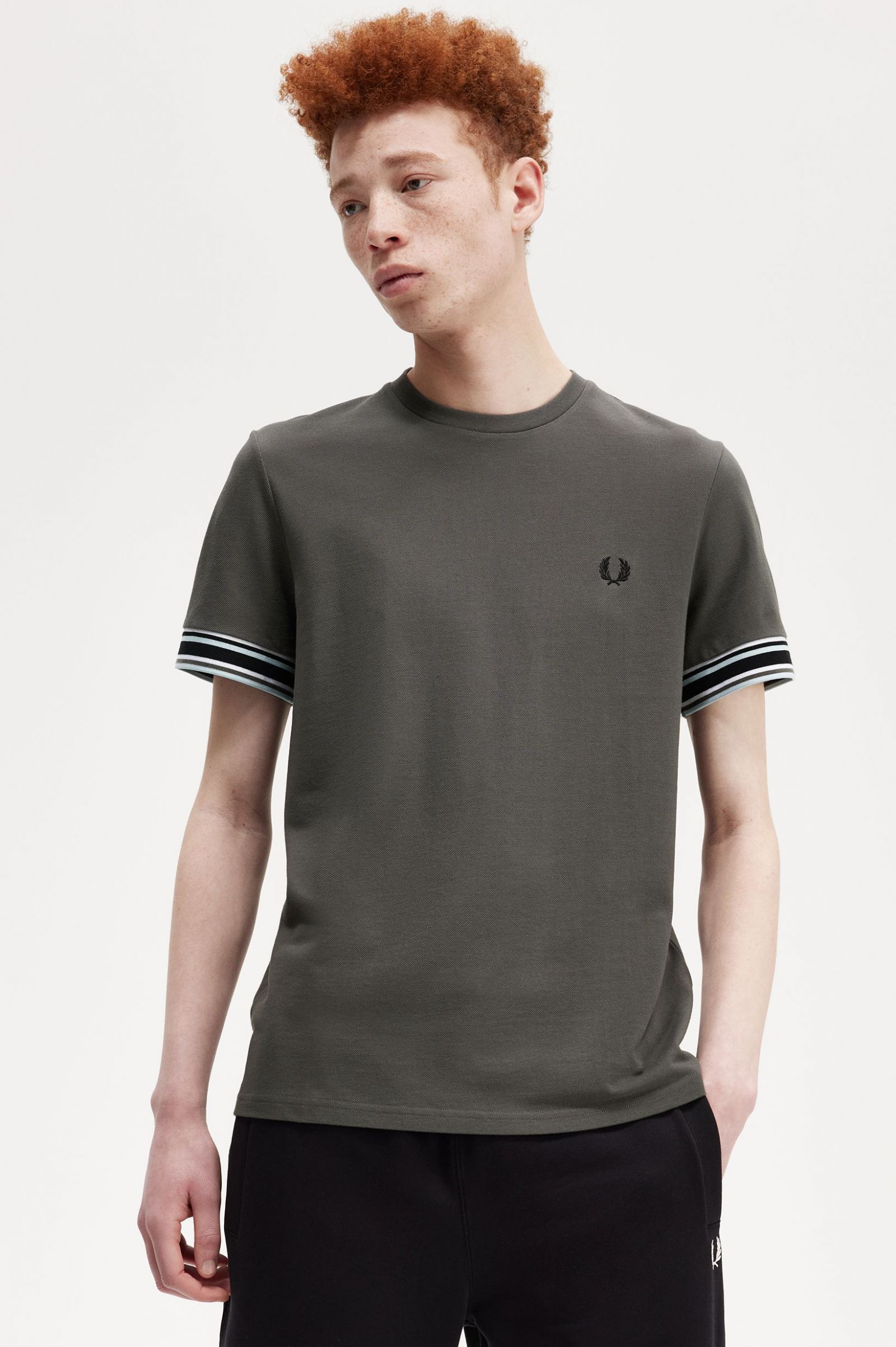 Bold Tipped Piqué T-Shirt Field Green 7038961