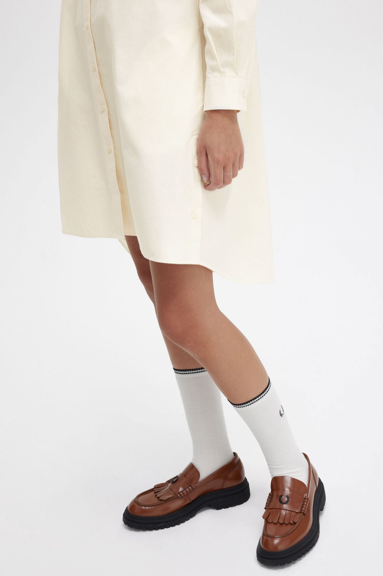 Split Detail Shirt Dress Ecru 7039286