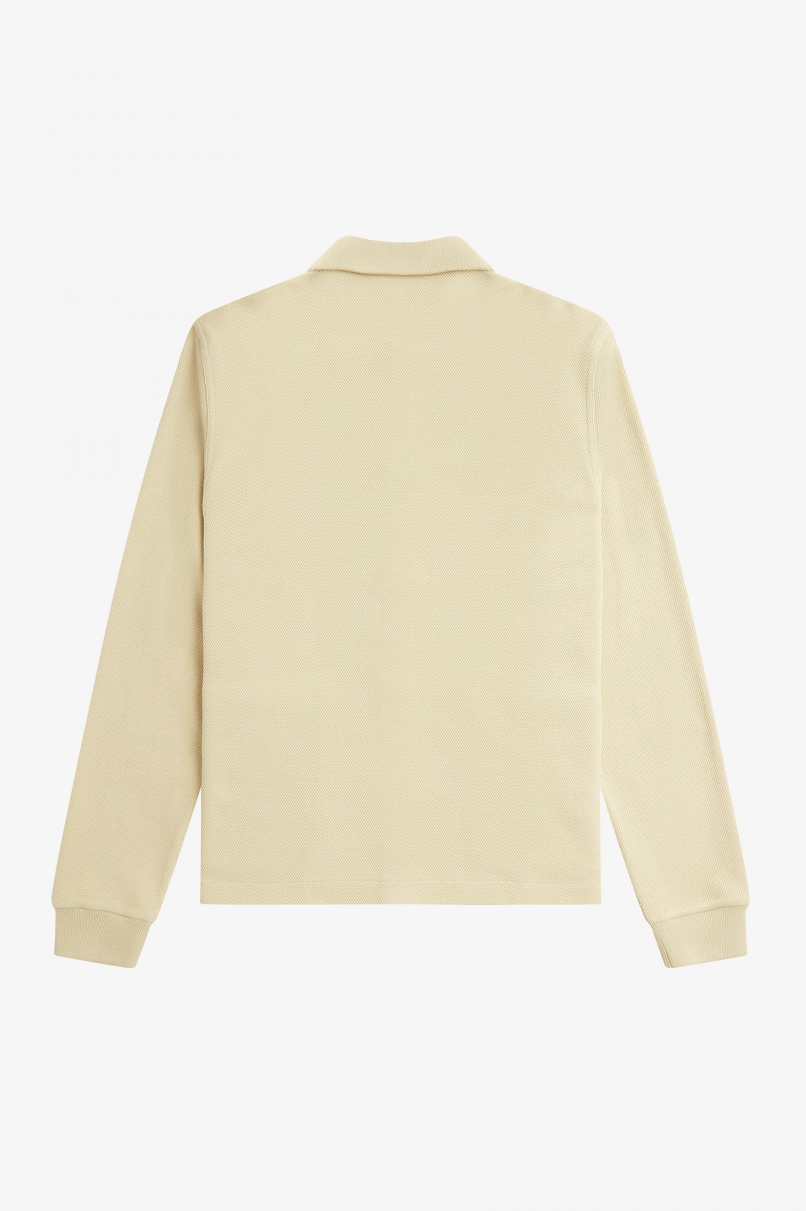 Button Through Long Sleeve Polo Shirt Oatmeal 7038566
