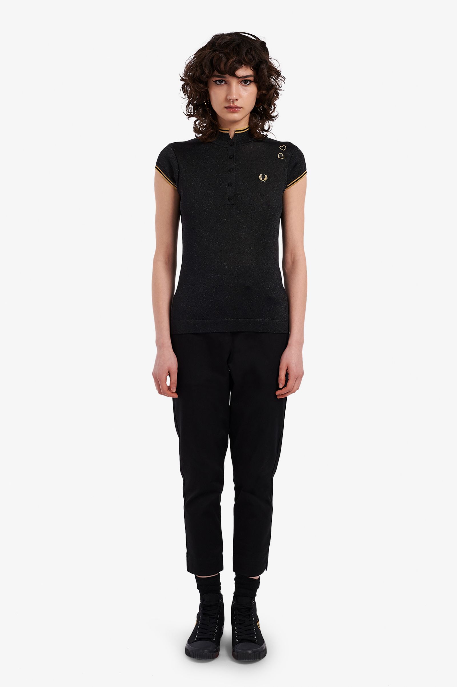 Amy Winehouse FoundationMetallic Knitted Shirt Black 7037966