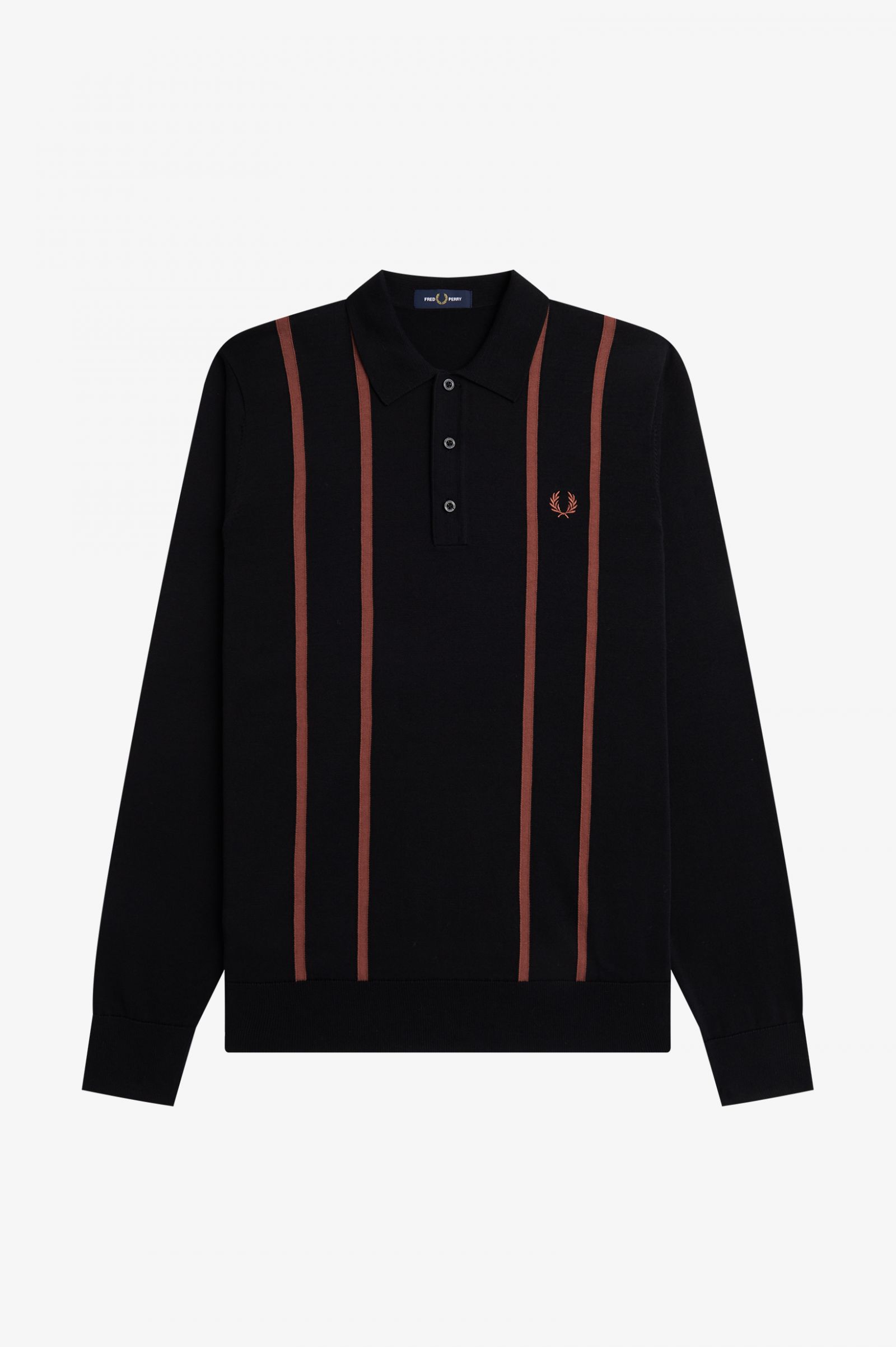 Vertical Stripe Knitted Shirt Black 7038392