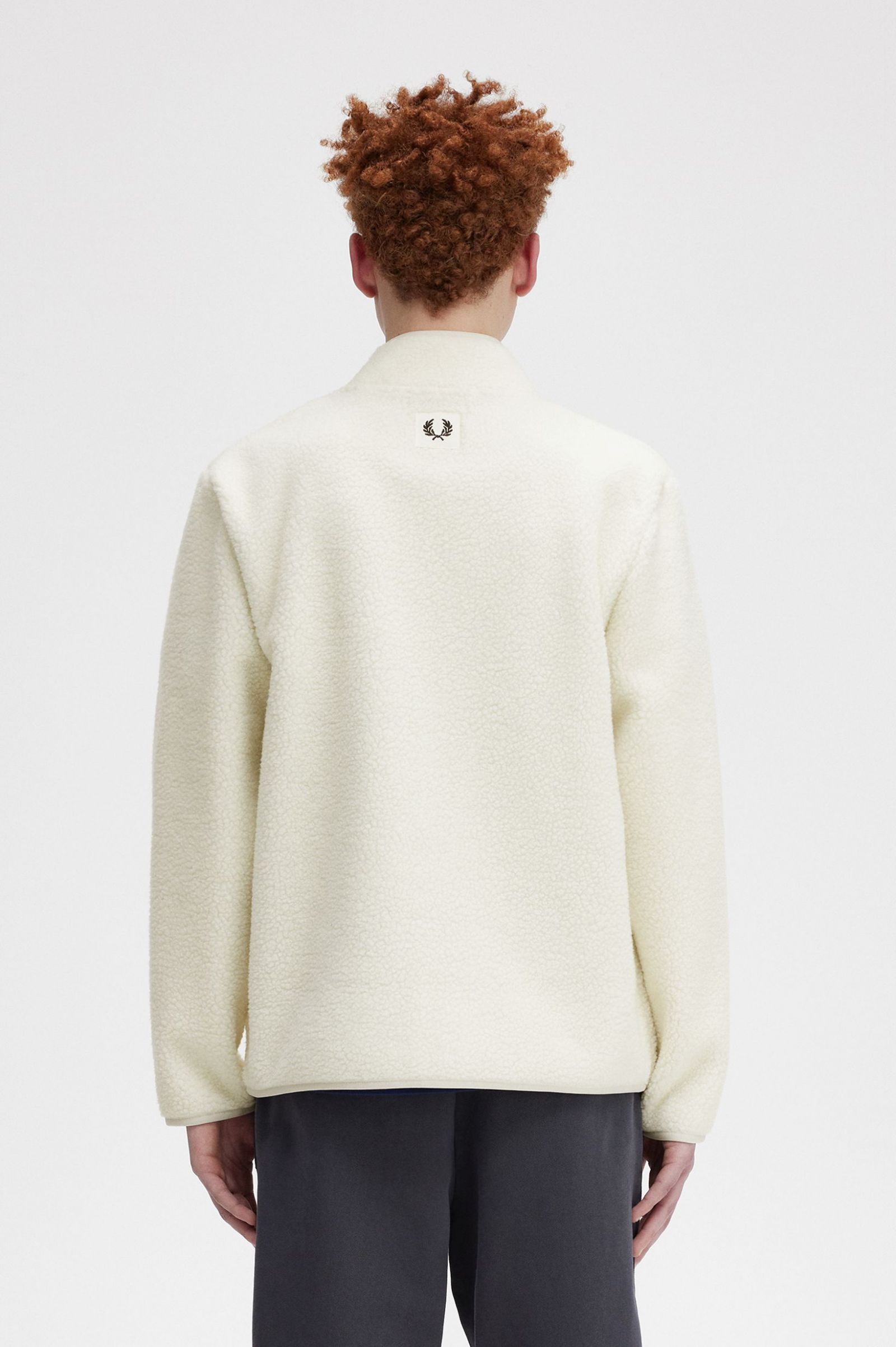 Zip Through Borg Fleece Ecru 7038819
