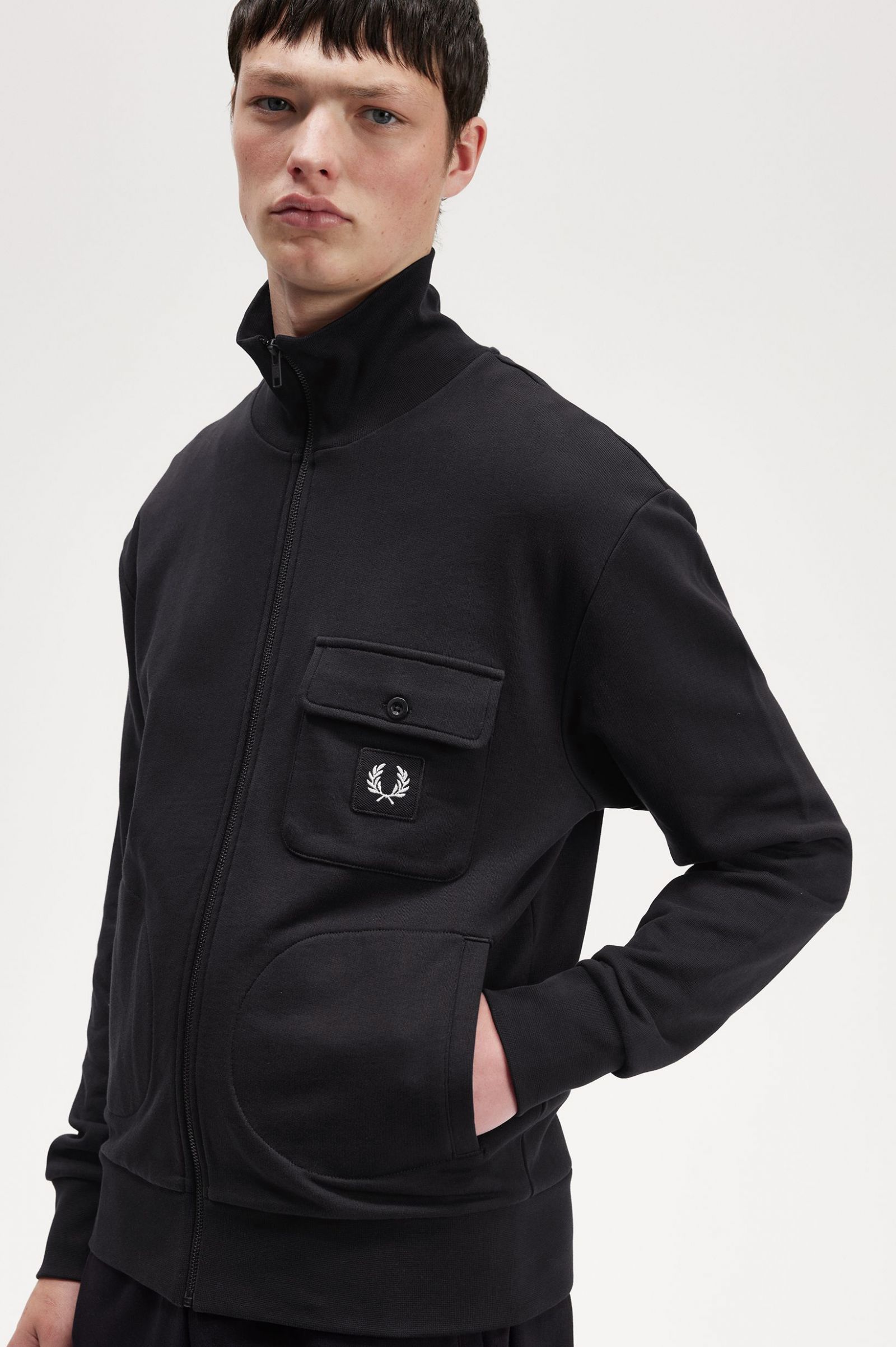 Funnel Neck Track Jacket Black 7039118