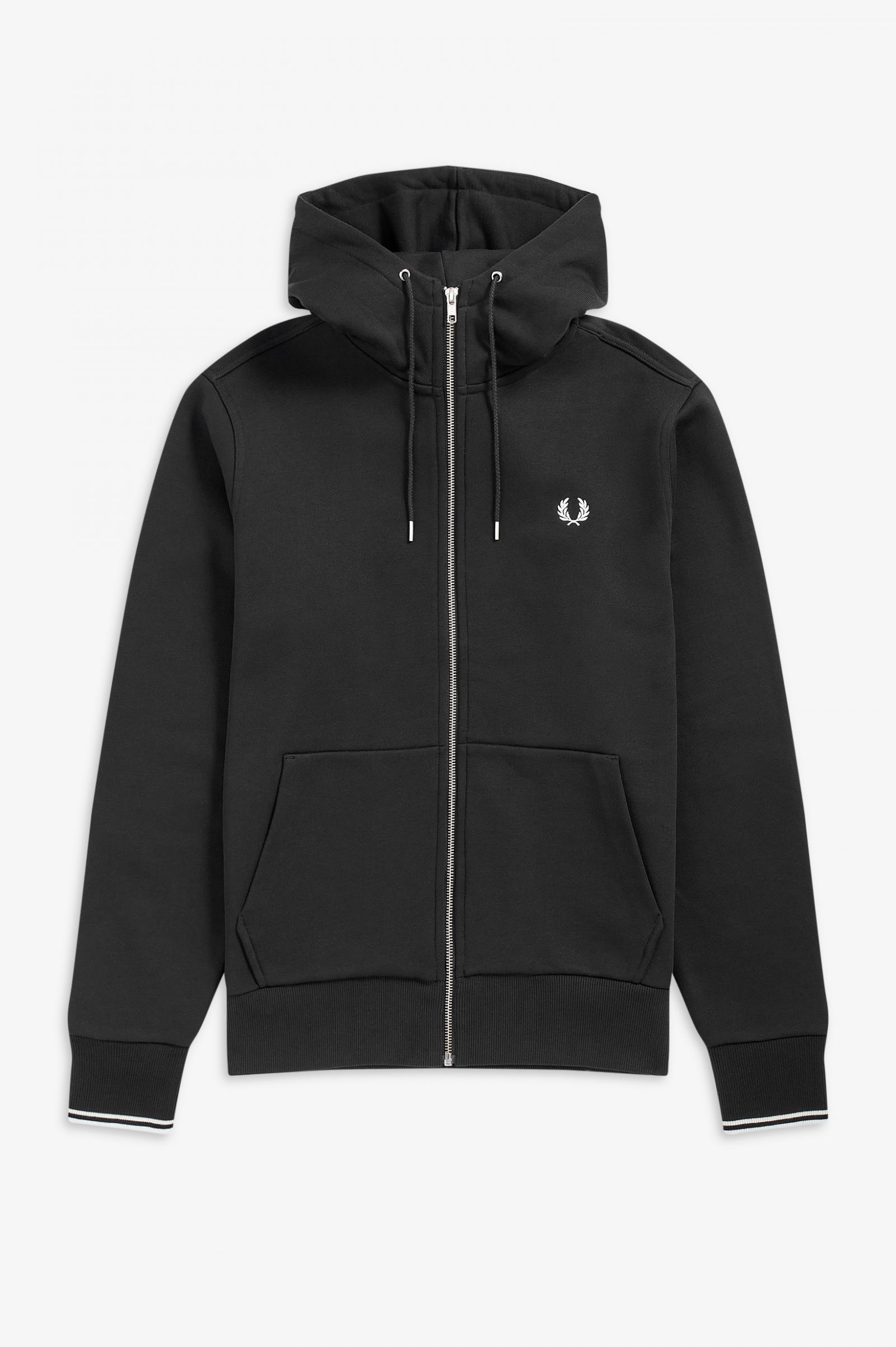 Hooded Zip Through Sweatshirt Black 7038843