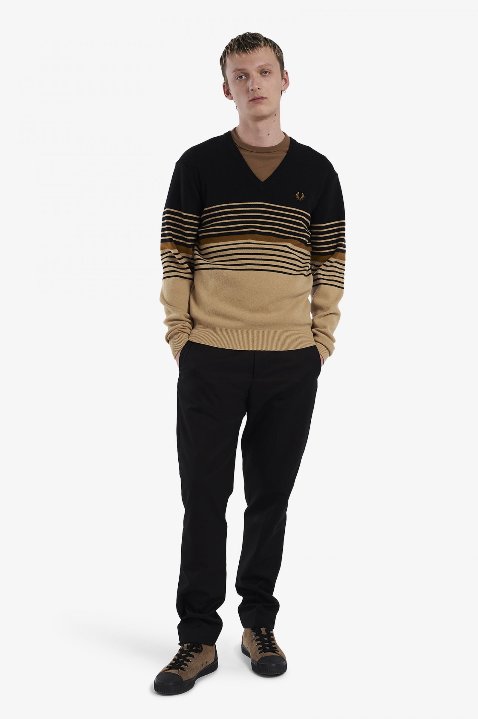 ReissuesLambswool Striped Jumper Desert 7037831