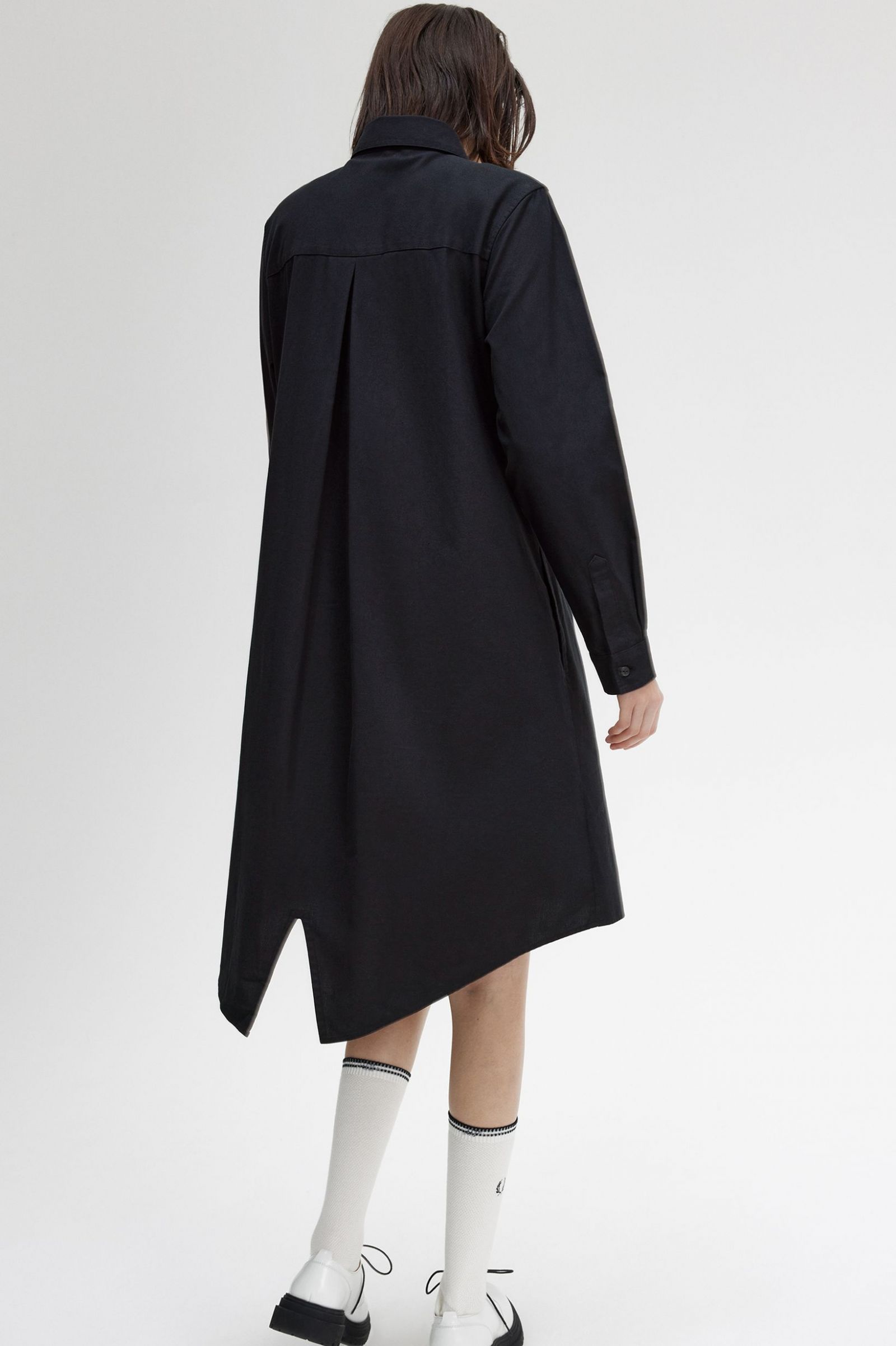 Fishtail Hem Shirt Dress Black 7039298