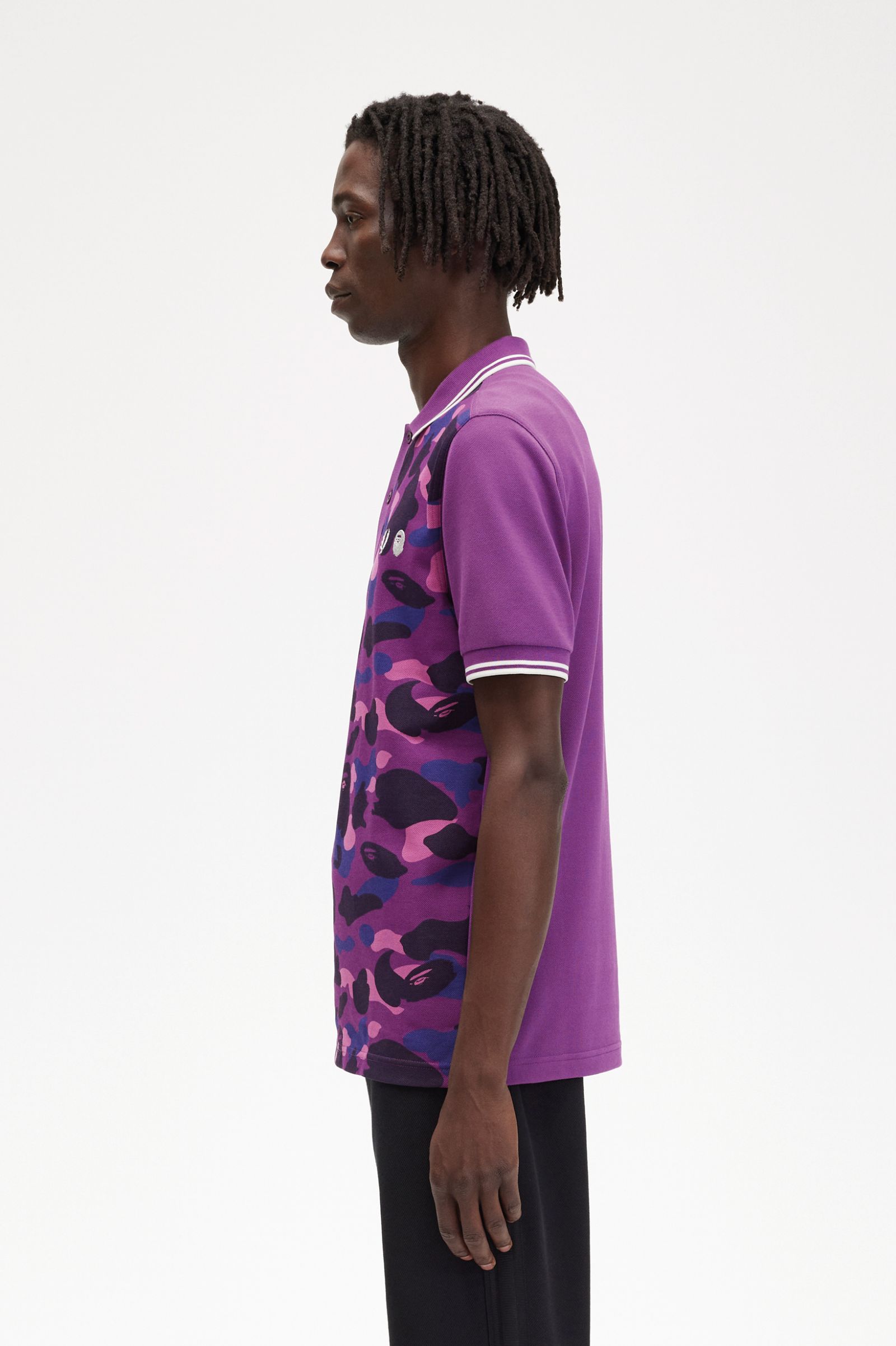 A Bathing Ape?Camouflage Fred Perry Shirt Black 7038237