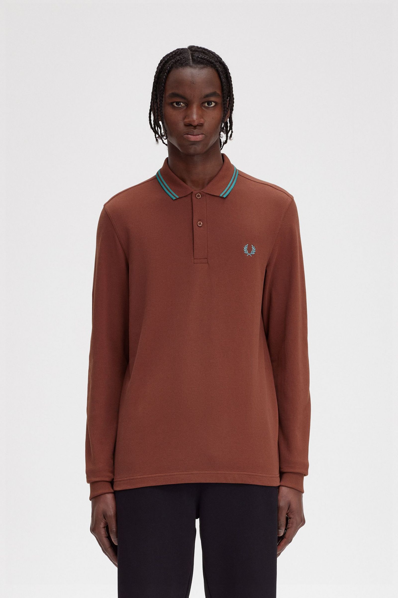 The Fred Perry ShirtM3636 Whisky Brown / Deep Mint / Deep Mint 7038551