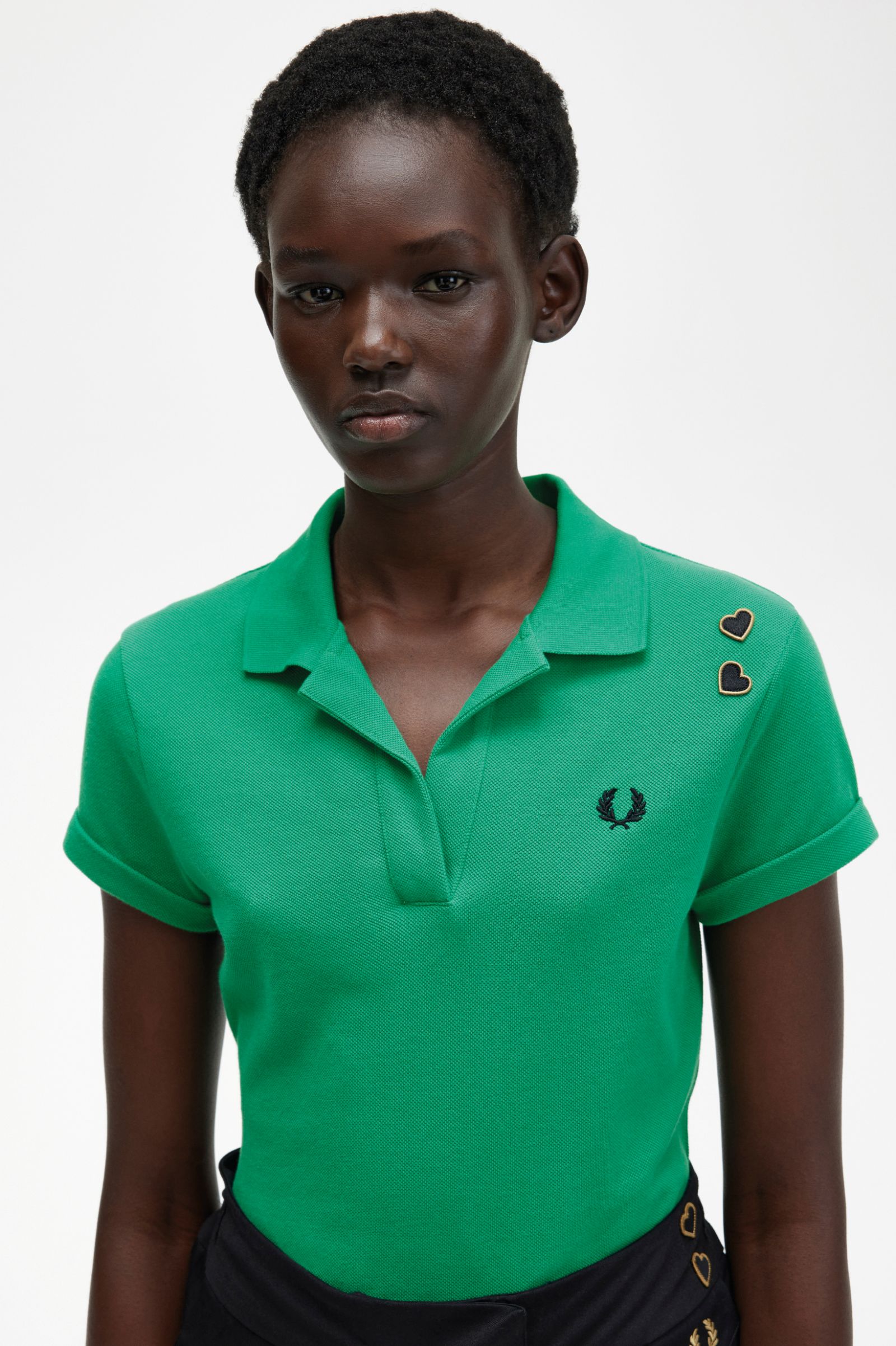 Amy Winehouse FoundationOpen-Collar Piqué Shirt Fred Perry Green 7037933