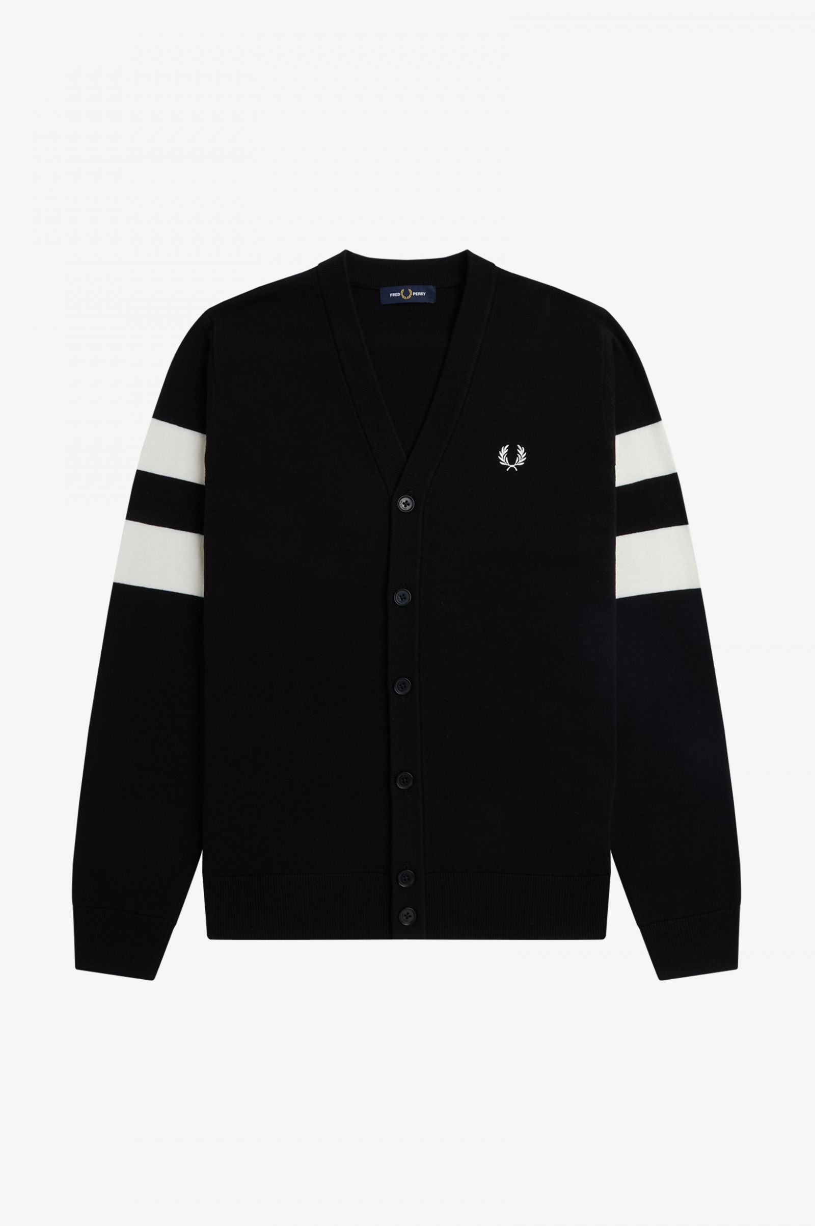 Tipped Sleeve Cardigan Black 7038324