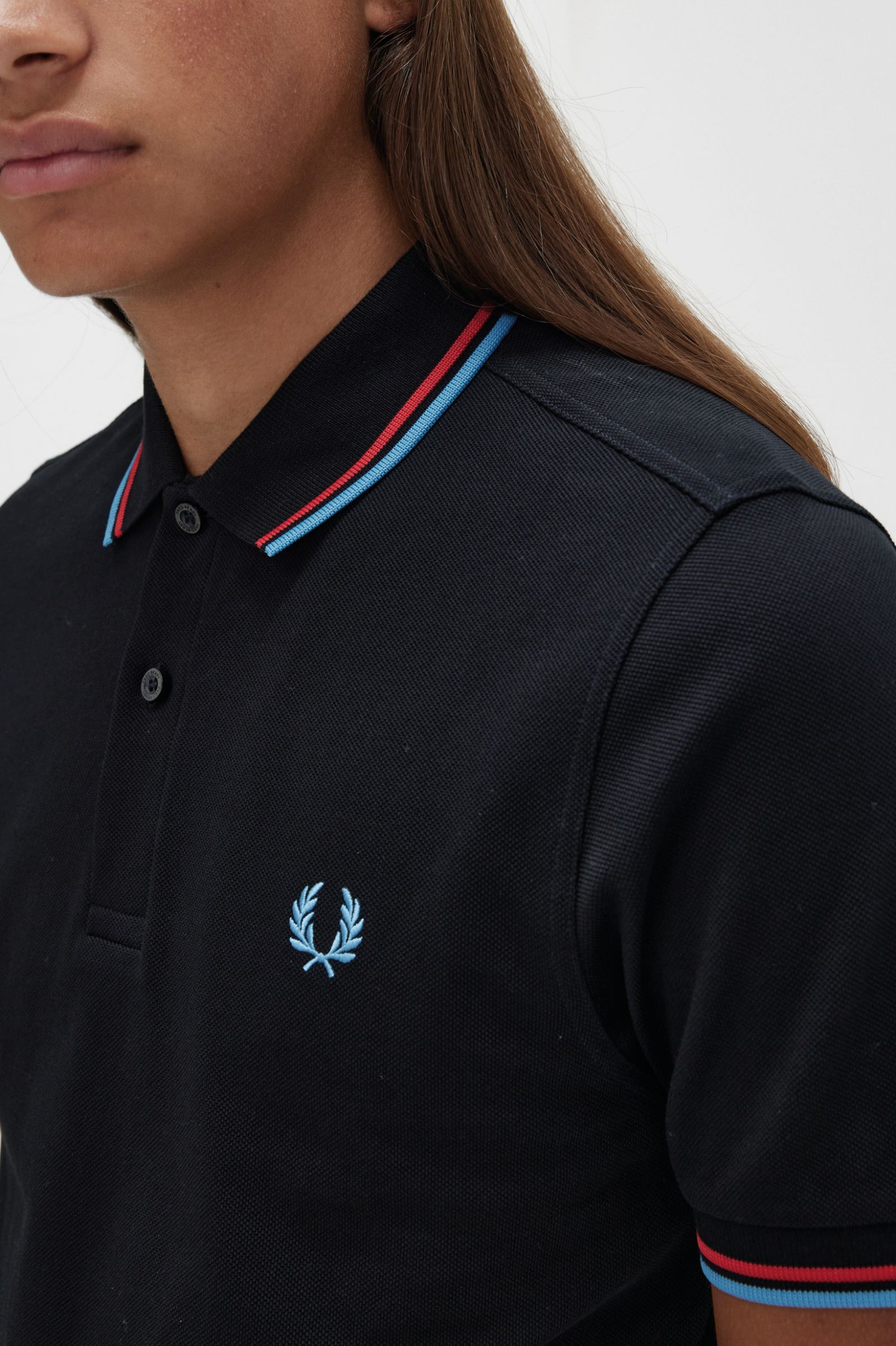 The Fred Perry ShirtM3600 Black / Washed Red / Soft Blue 7038615