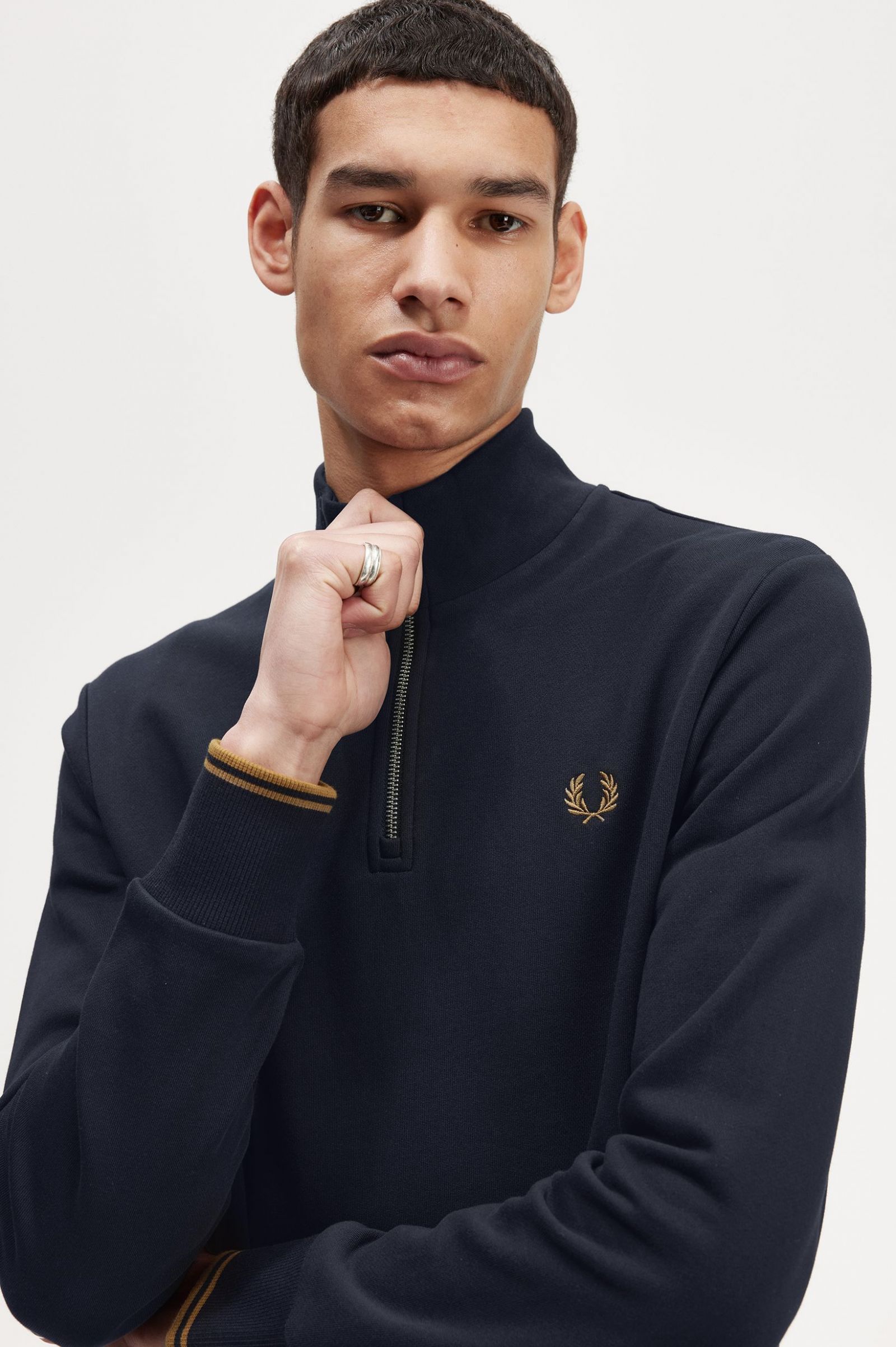Half Zip Sweatshirt Navy / Dark Caramel 7038838