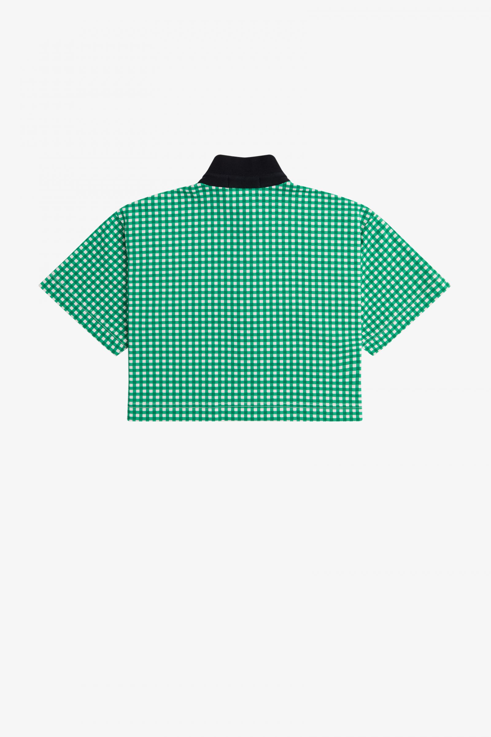 Amy Winehouse FoundationCropped Gingham Piqué Shirt Fred Perry Green 7037954
