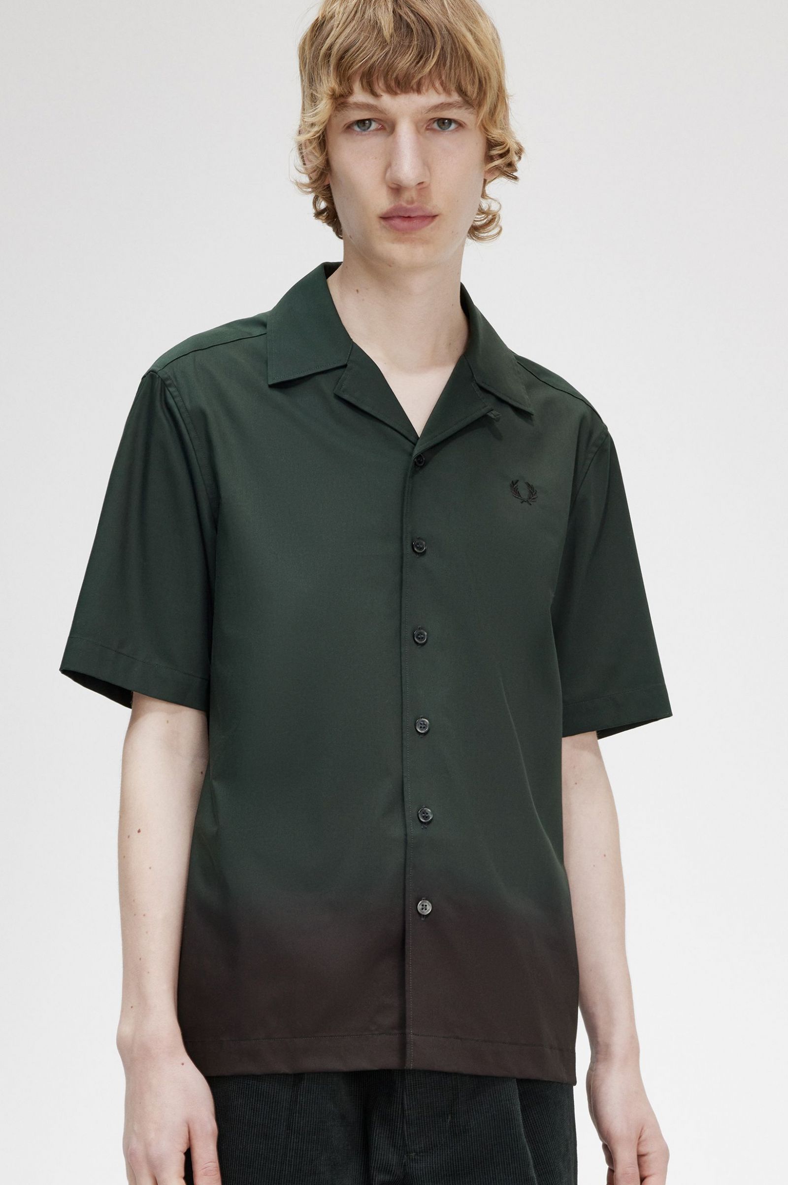 Ombre Revere Collar Shirt Night Green 7038715
