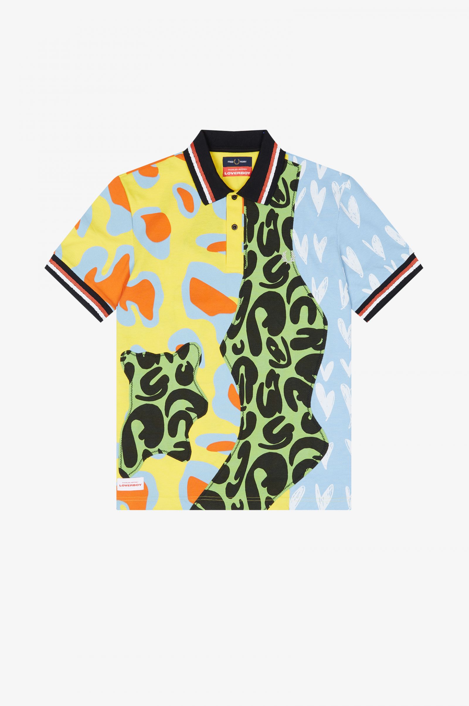 Charles Jeffrey LoverboyAnimal Patchwork Polo Shirt White 7037980