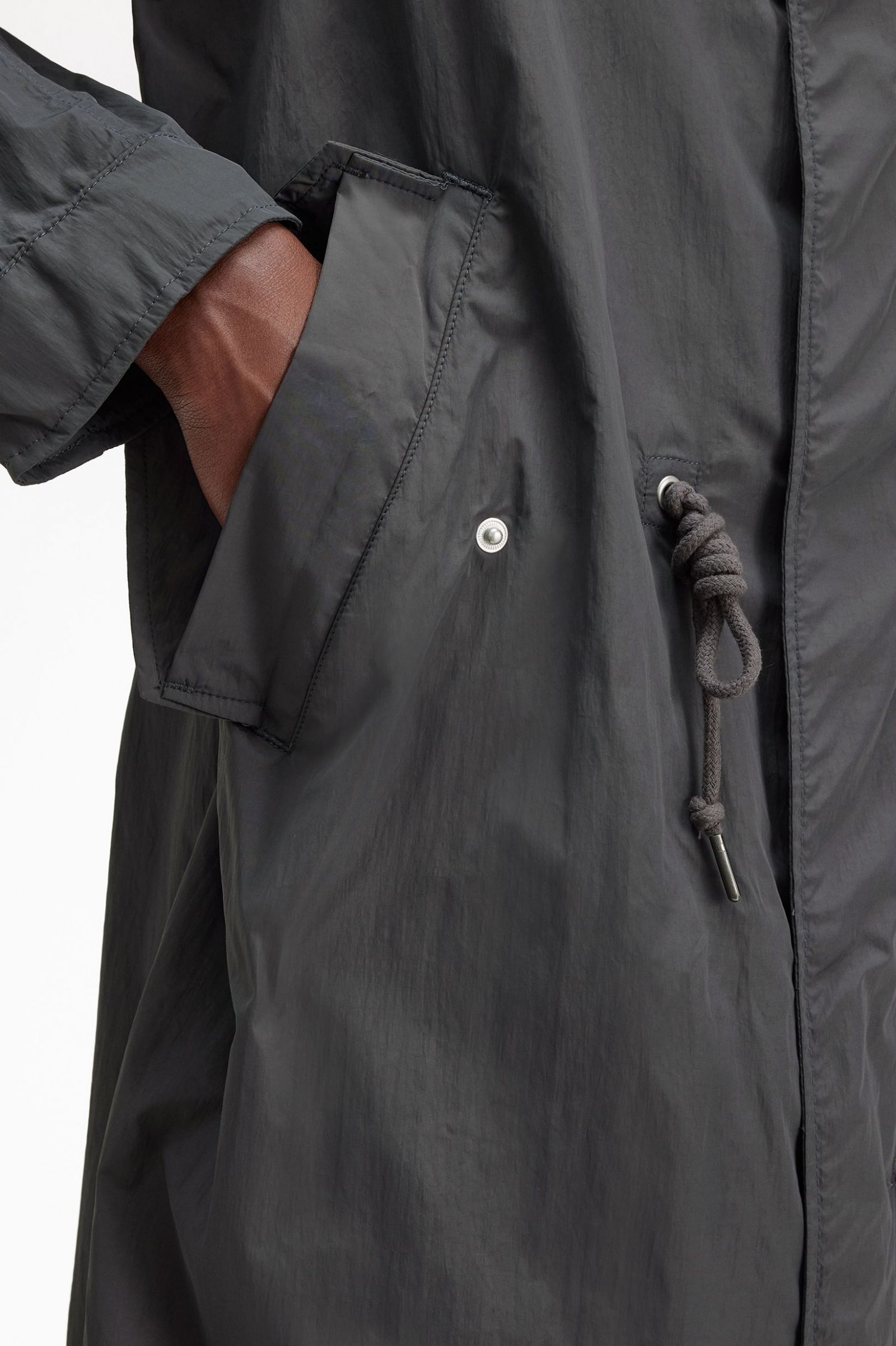 Straight Hem Parka Gunmetal 7038266