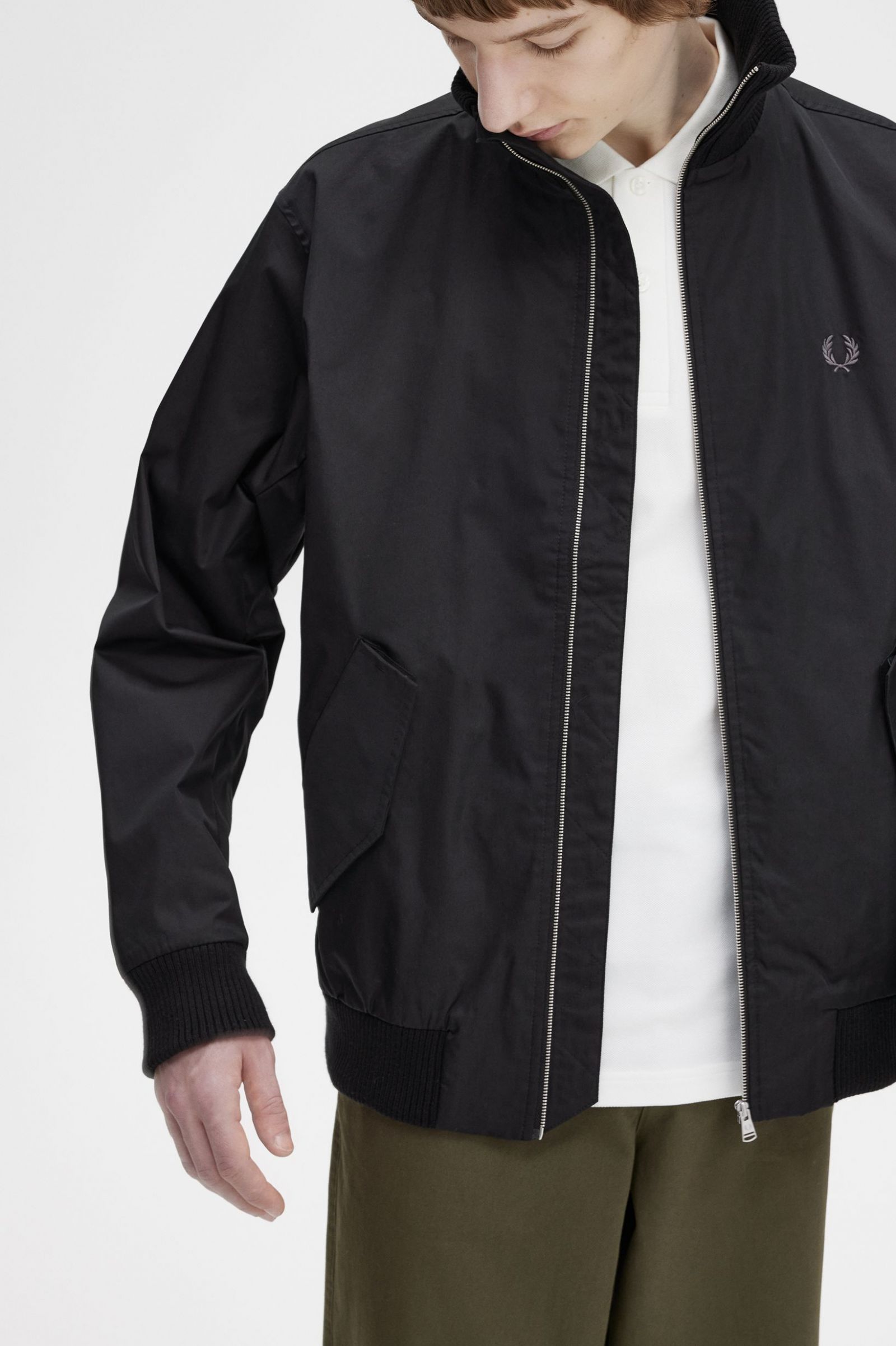 Knitted Rib Tennis Bomber Black 7038653