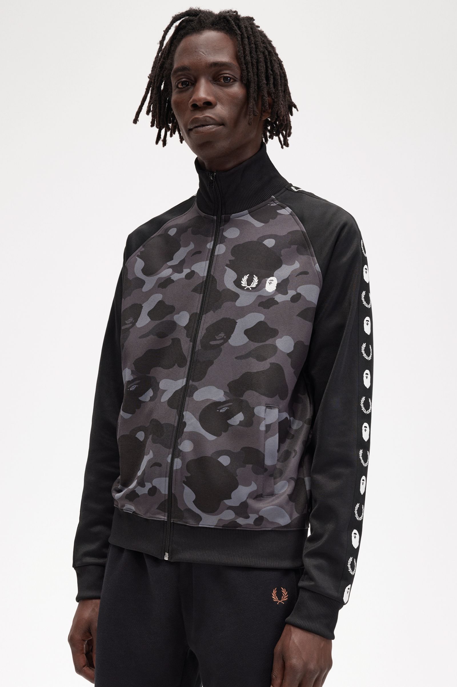 A Bathing Ape?Camouflage Panel Track Jacket Black 7038241