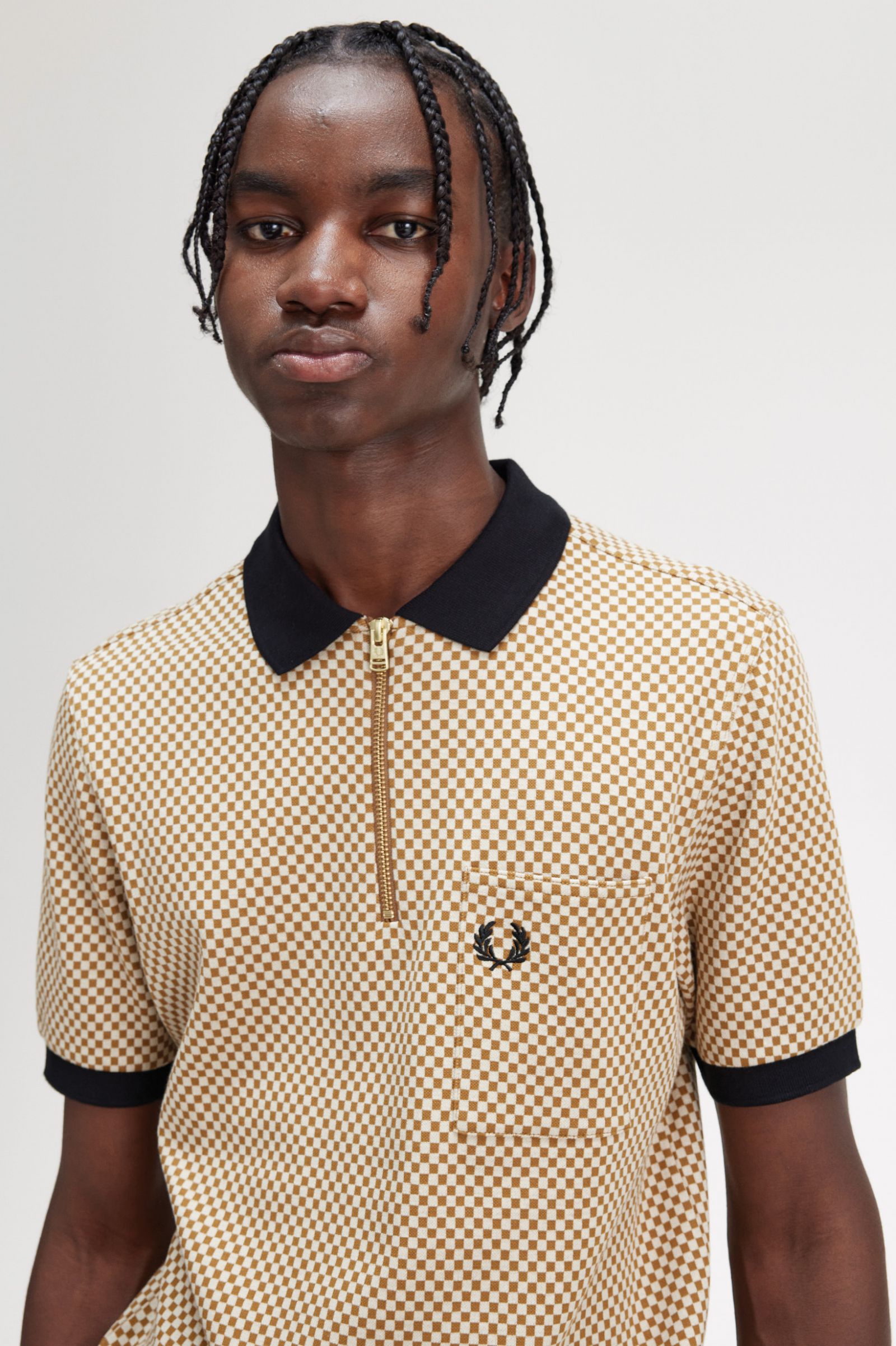 Micro Chequerboard Polo Shirt Field Green 7038038