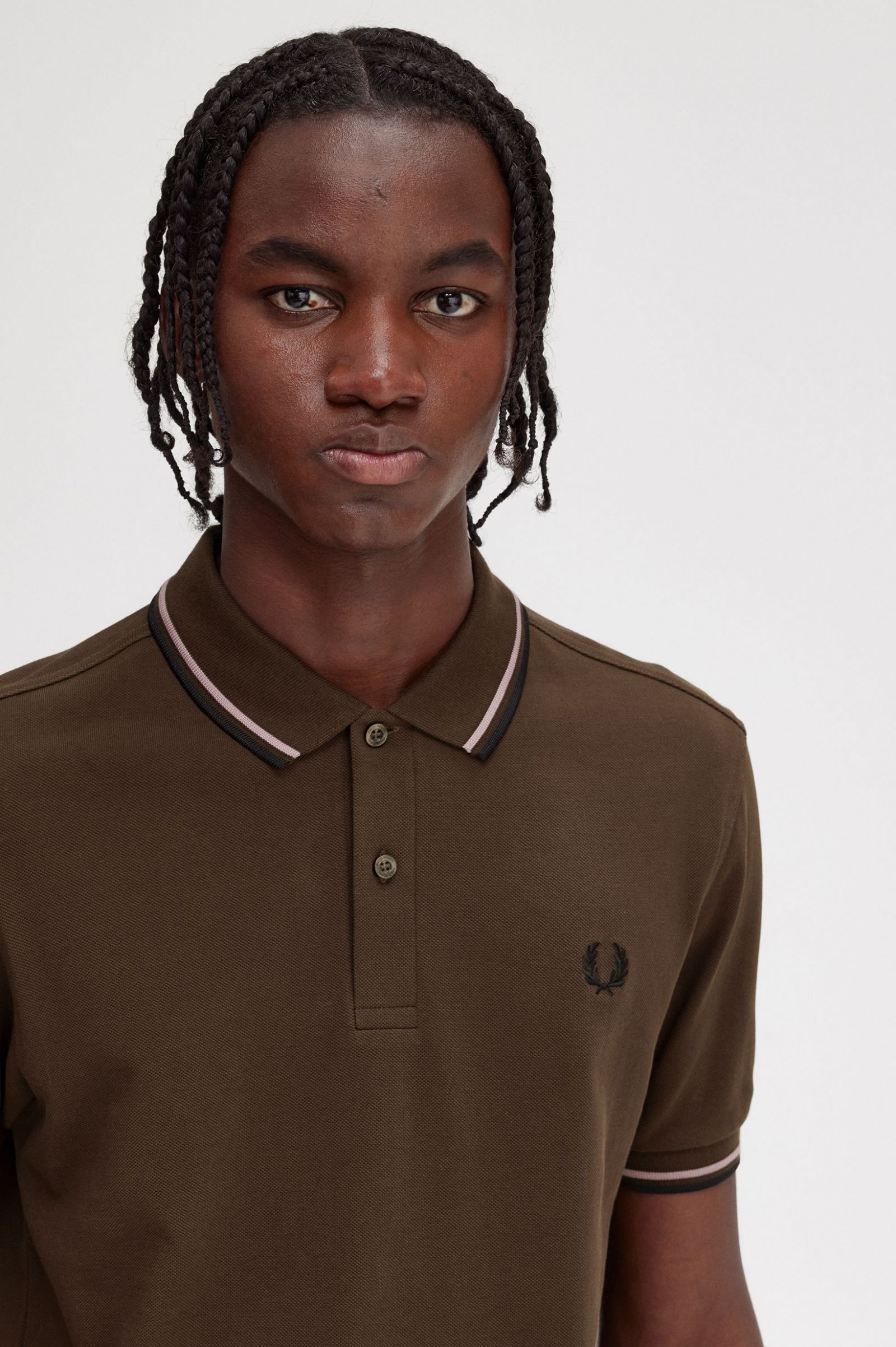 The Fred Perry ShirtM3600 Burnt Tobacco / Dark Pink / Black 7039076