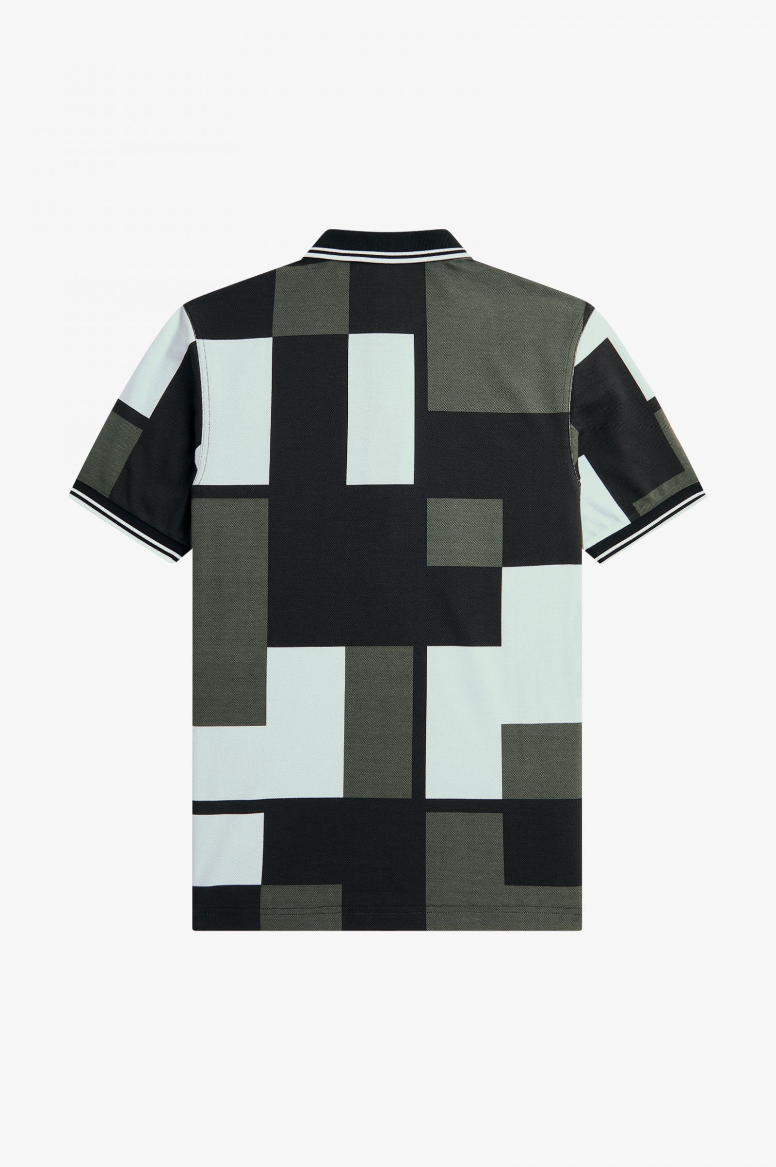 Pixel Print Fred Perry Shirt Light Ice 7038539