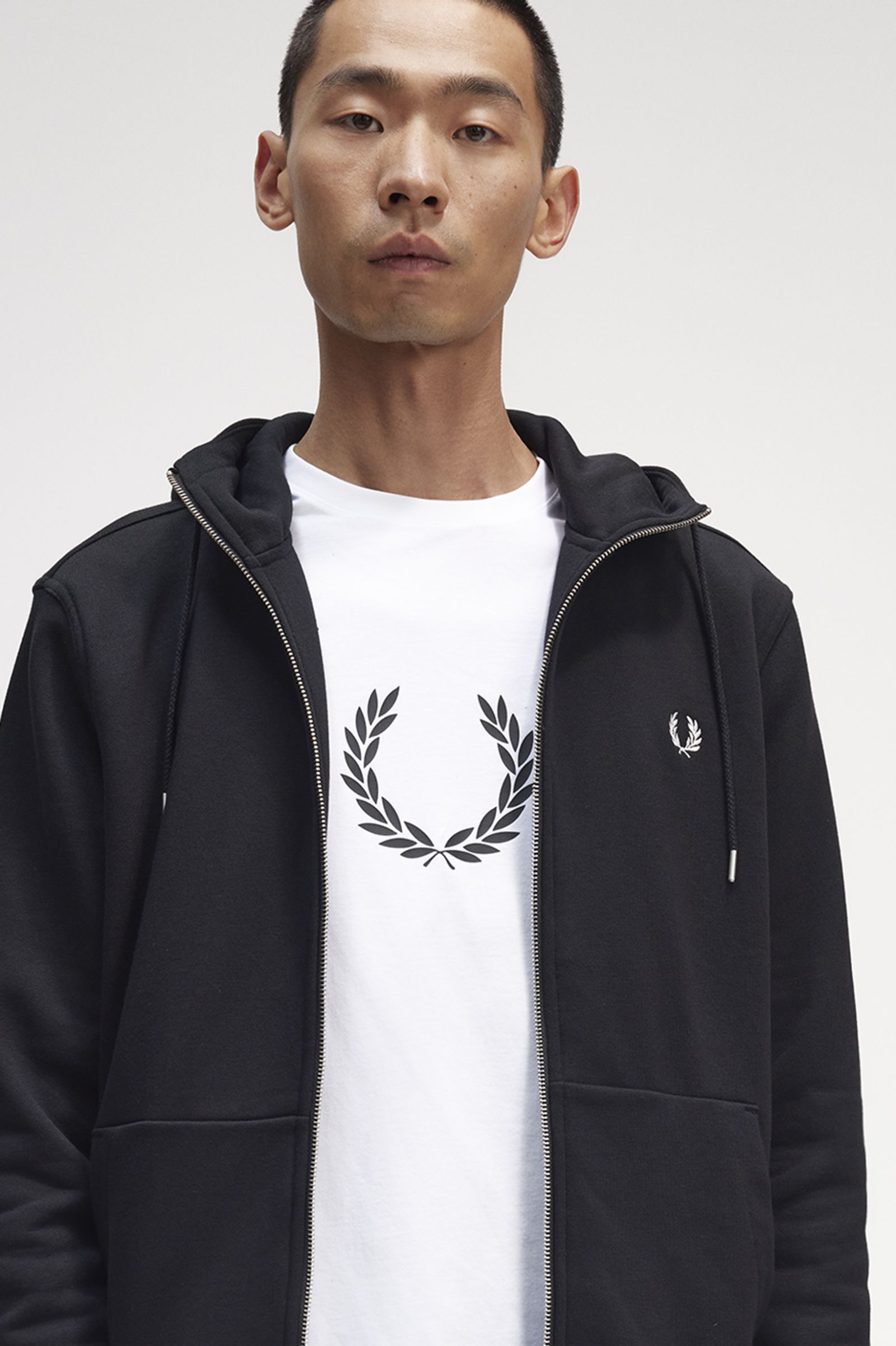 Hooded Zip Through Sweatshirt Black 7038843