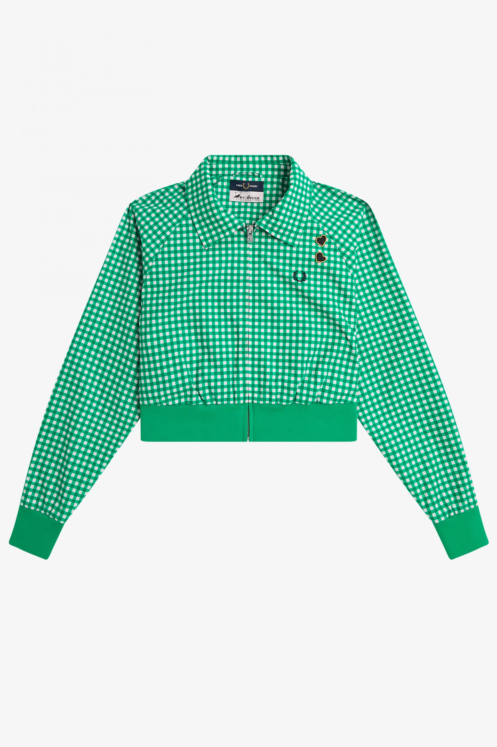 Amy Winehouse FoundationEmbroidered Gingham Jacket Fred Perry Green 7037938