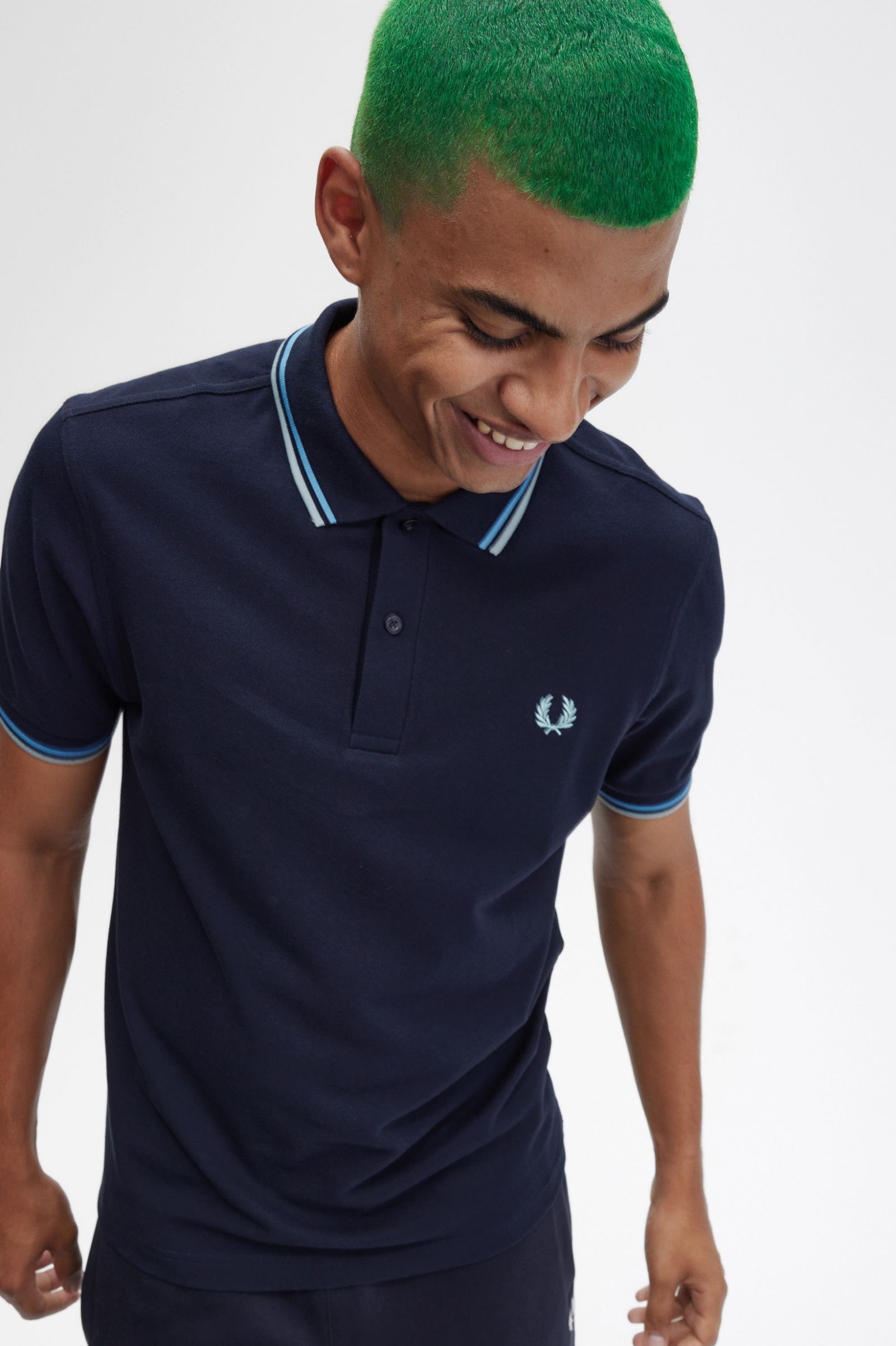 The Fred Perry ShirtM3600 Navy / Soft Blue / Silver Blue 7038525