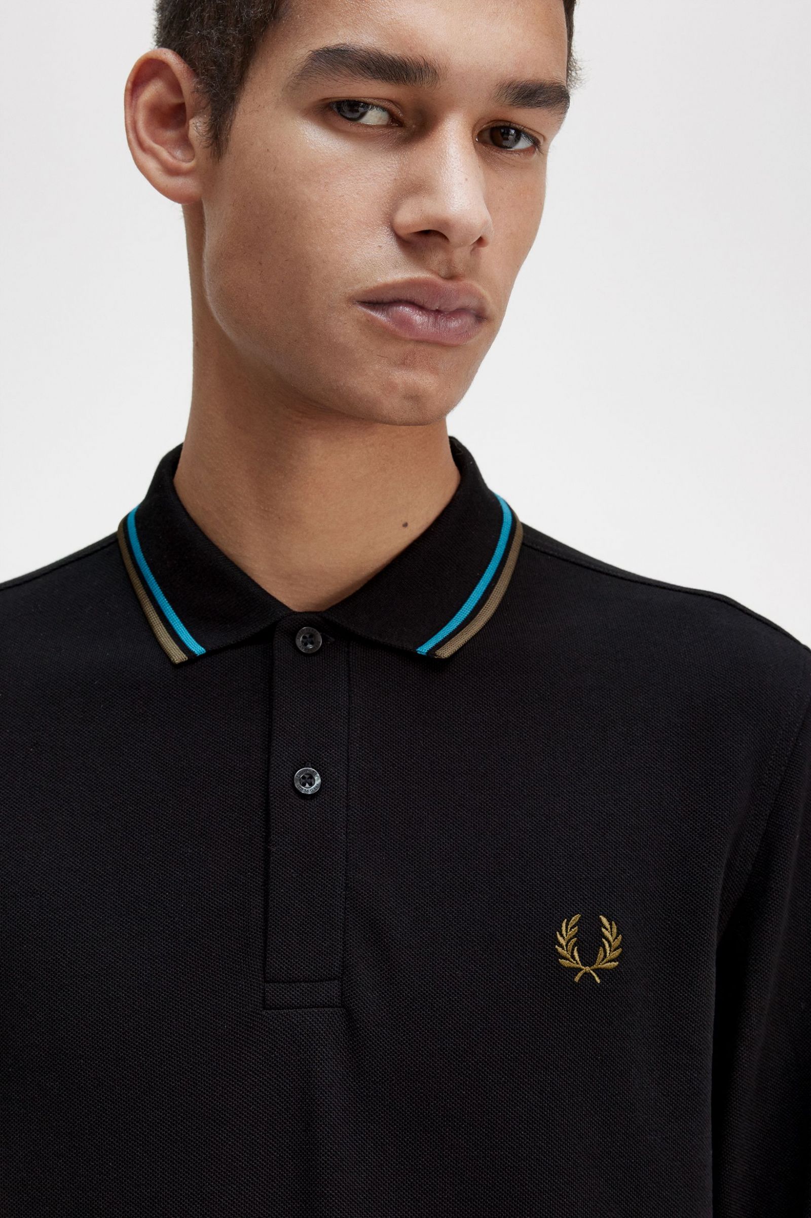 The Fred Perry ShirtM3636 Black / Cyber Blue / Uniform Green 7038026