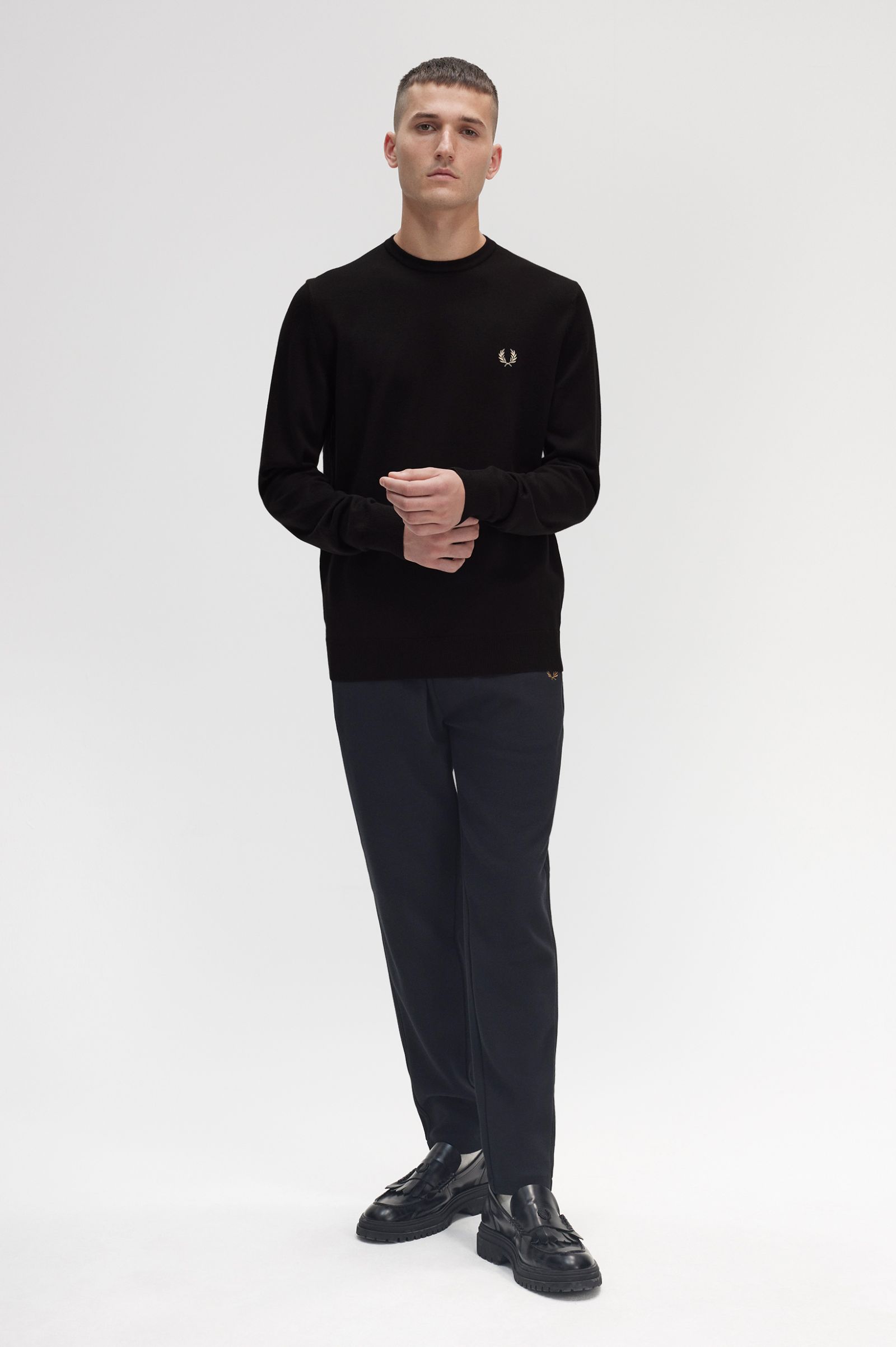 Classic Crew Neck Jumper Black 7038354